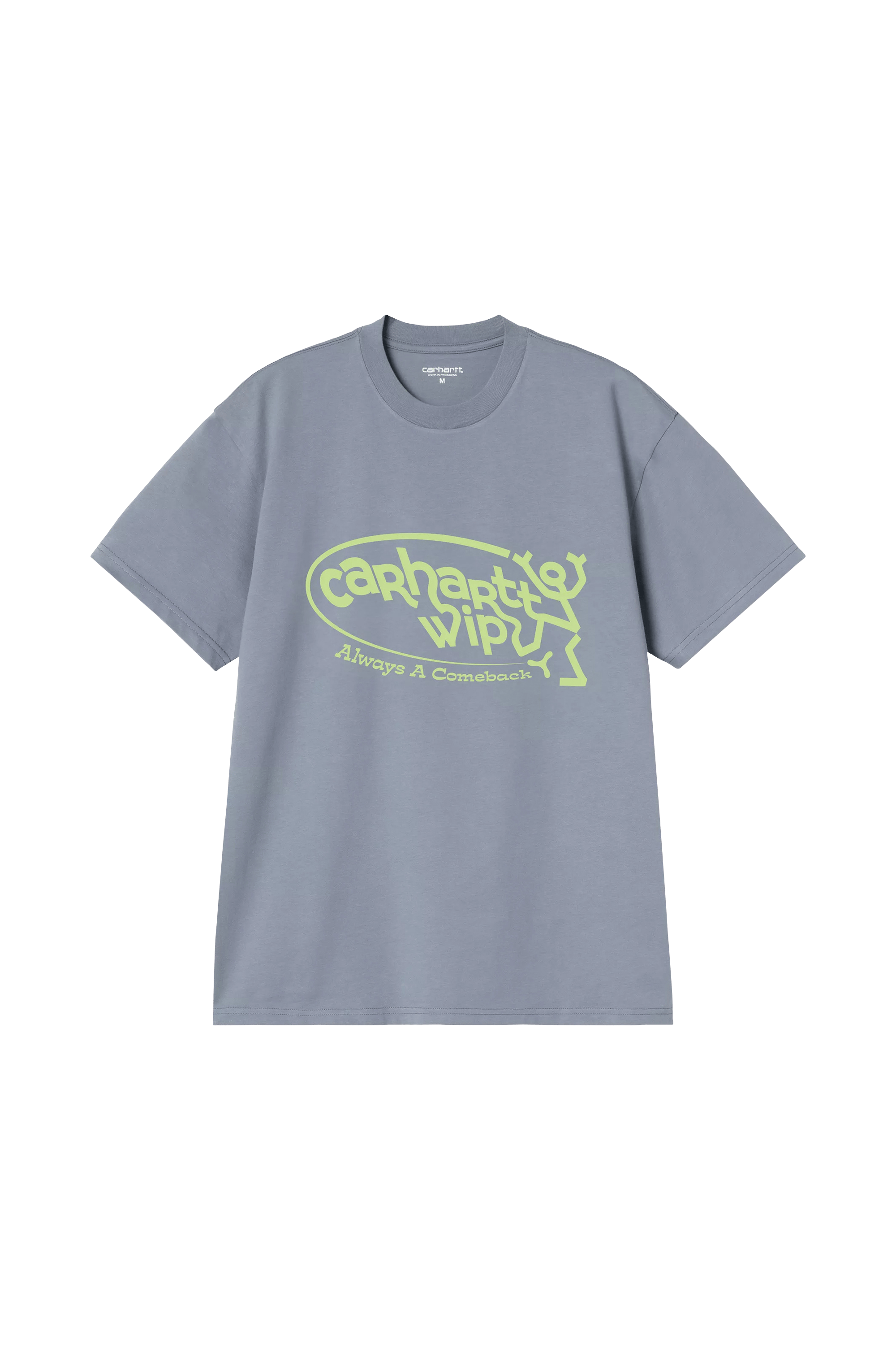 T-shirt col rond en coton bio ALWAYS A COME BACK Shady blue