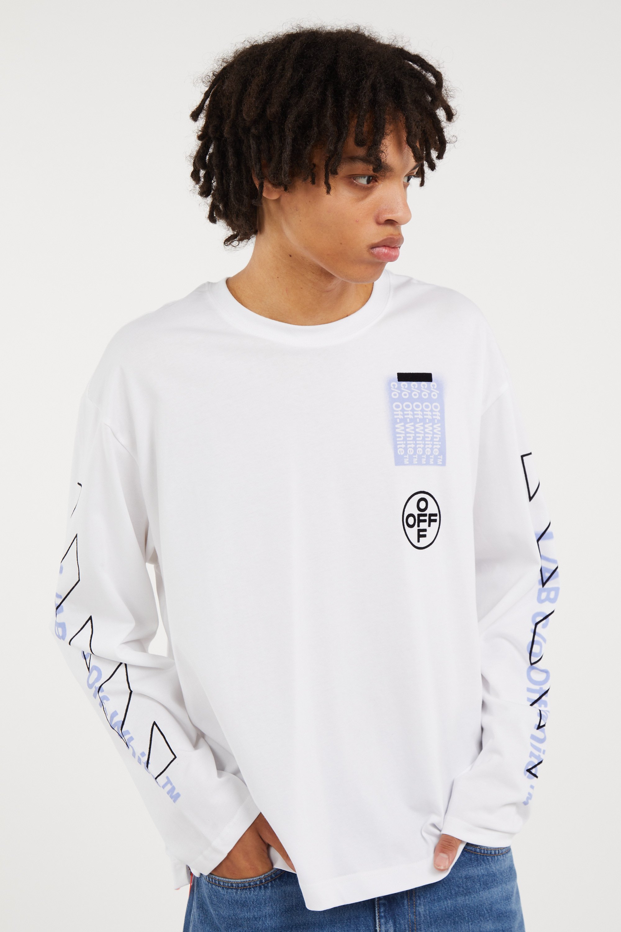 Regular-fit round-neck cotton T-shirt | White OFF WHITE LAB Men