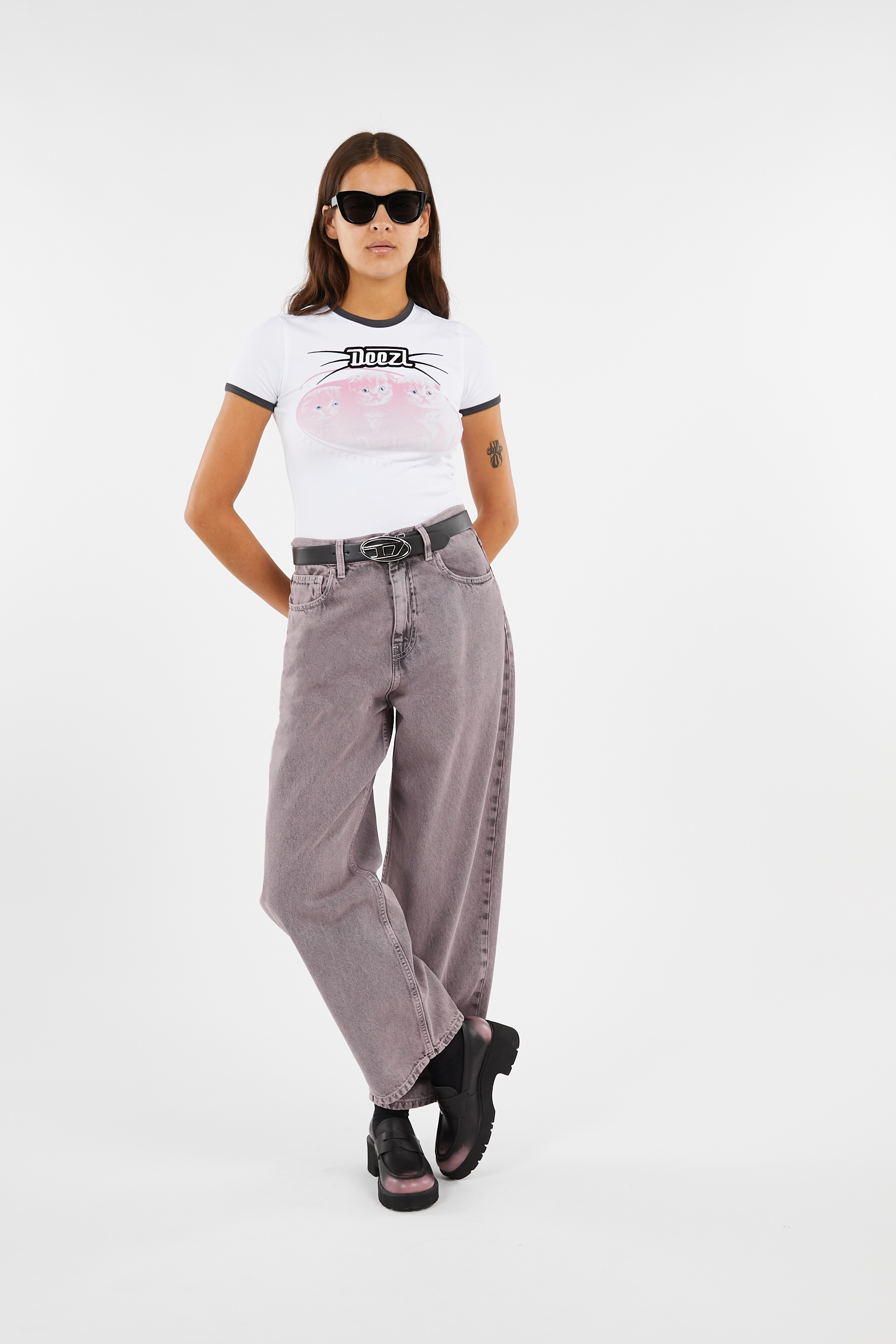 Regular-fit round-neck cotton T-shirt White