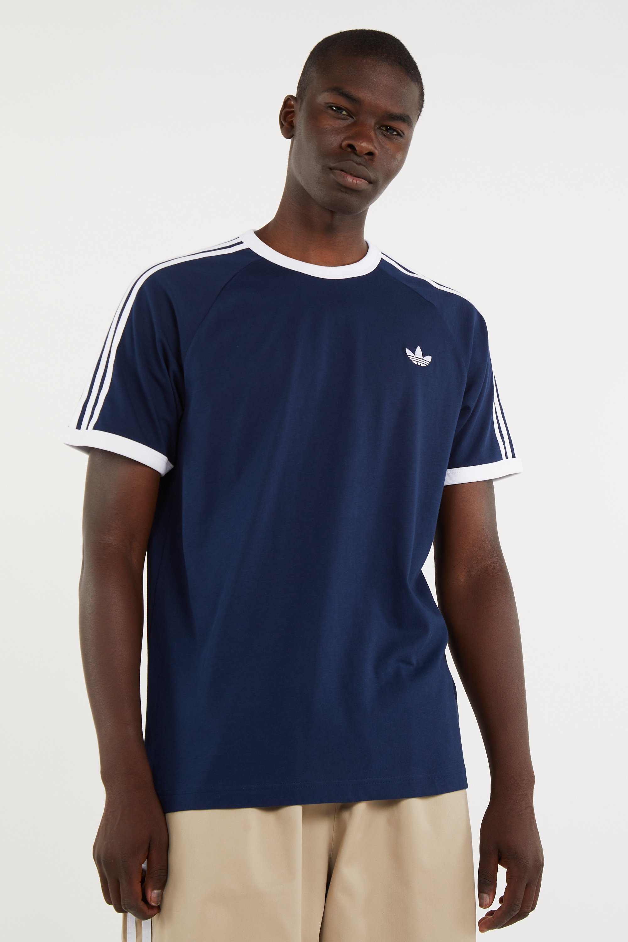 Regular-fit round-neck cotton T-shirt | Blue ADIDAS Men