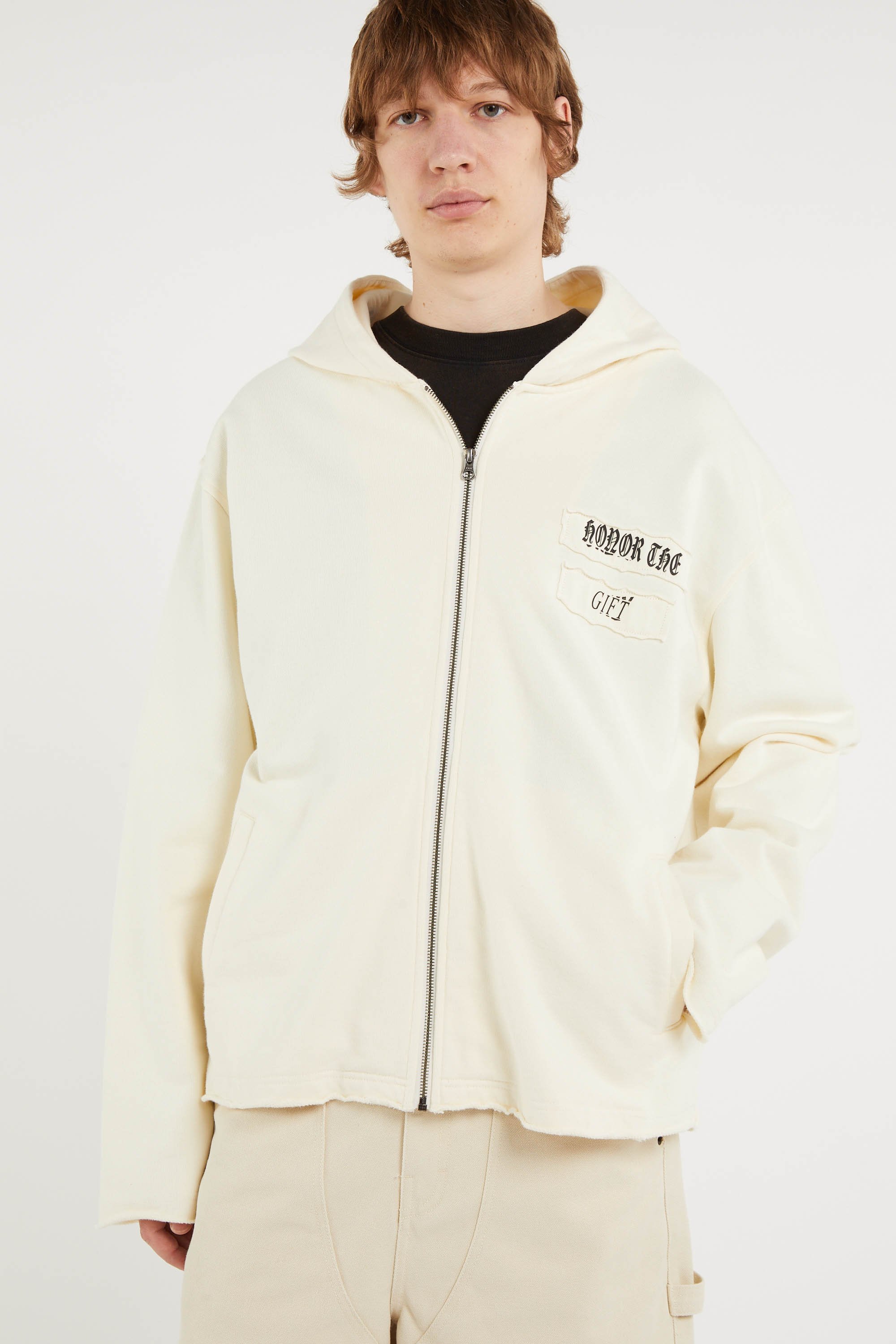 zip-up hoodie | White HONOR THE GIFT Men