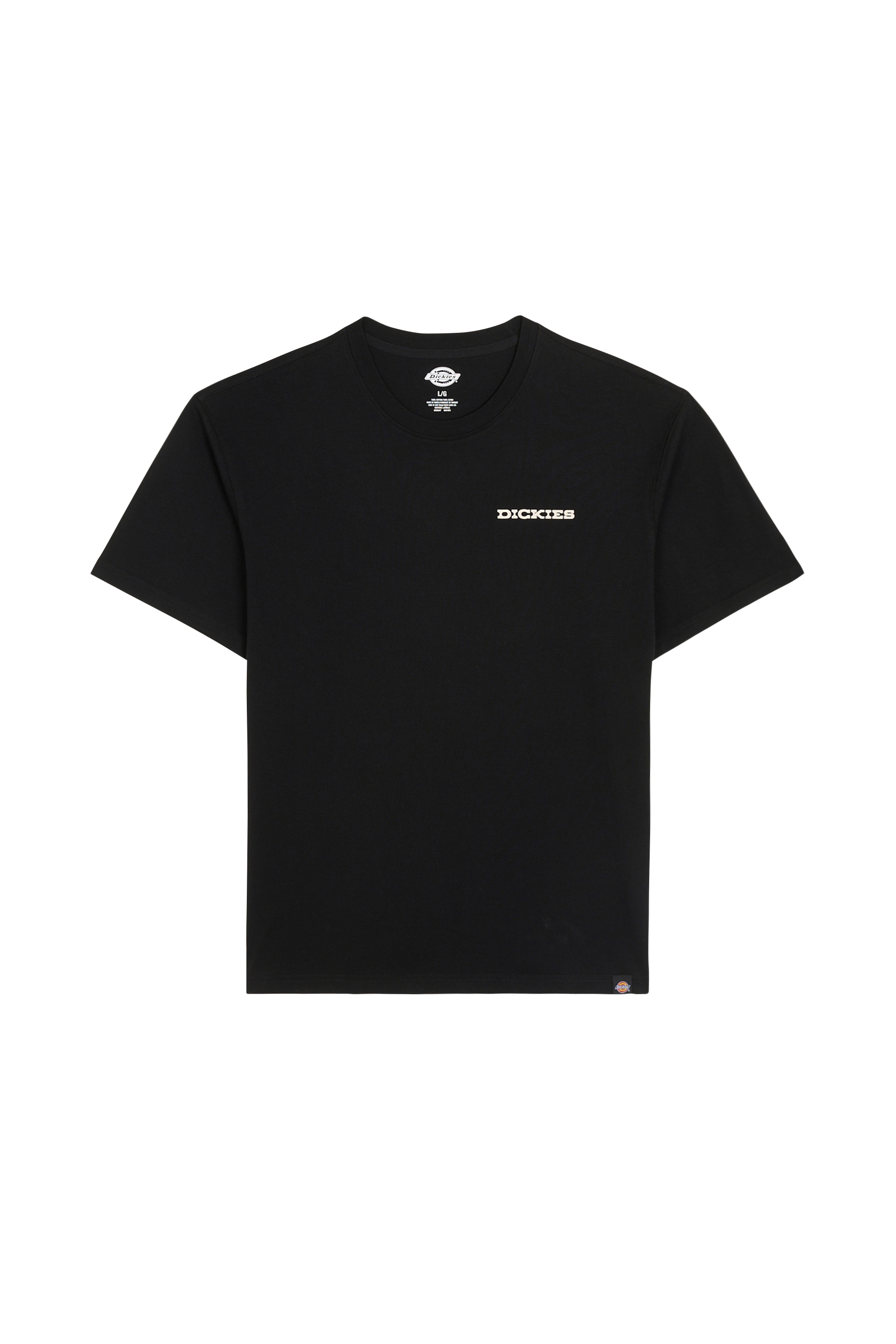 Regular-fit round-neck cotton T-shirt Black