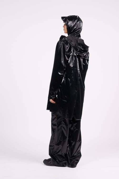RAINS Waterproof hooded windbreaker coat Black