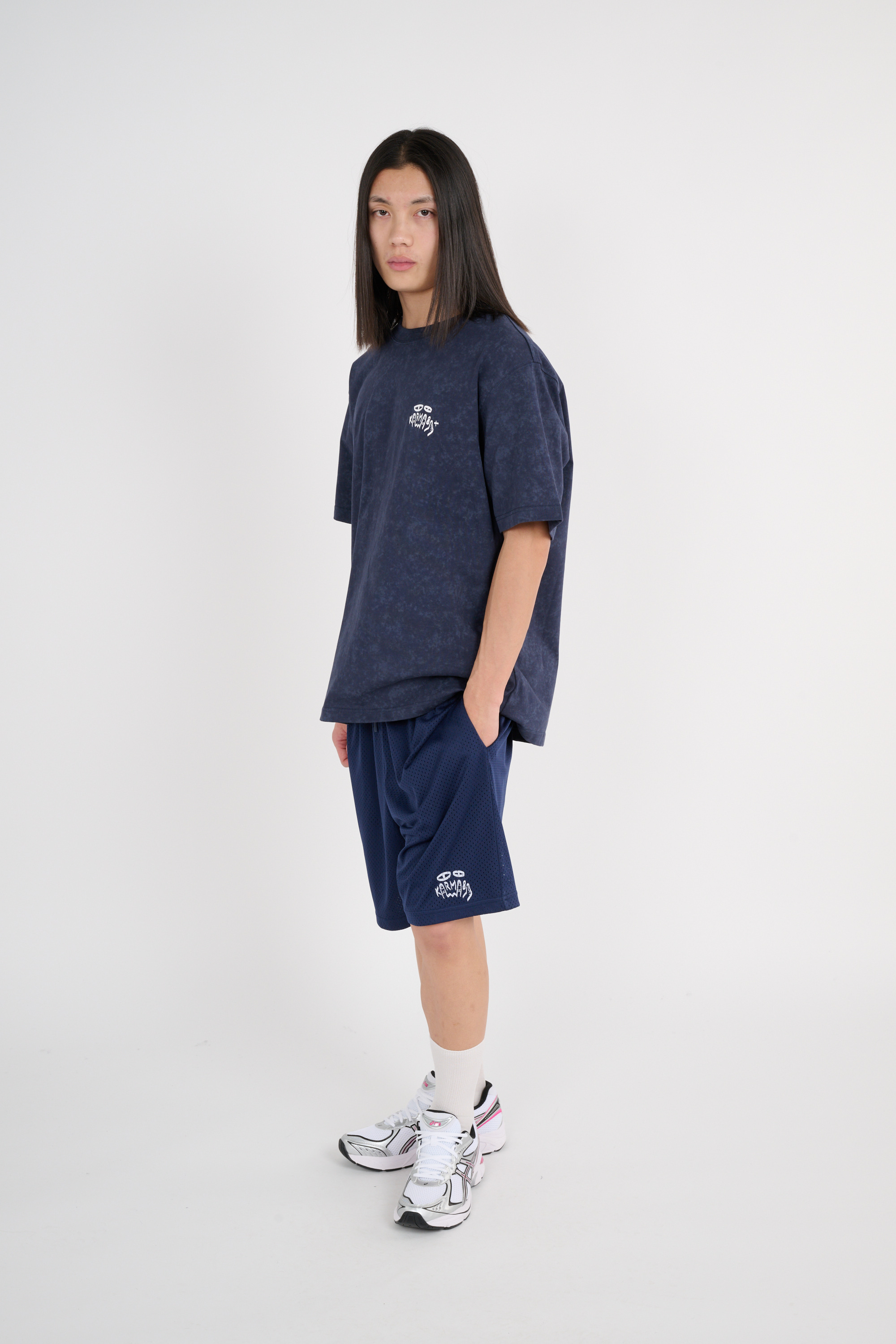 Regular-fit round-neck cotton T-shirt Blue