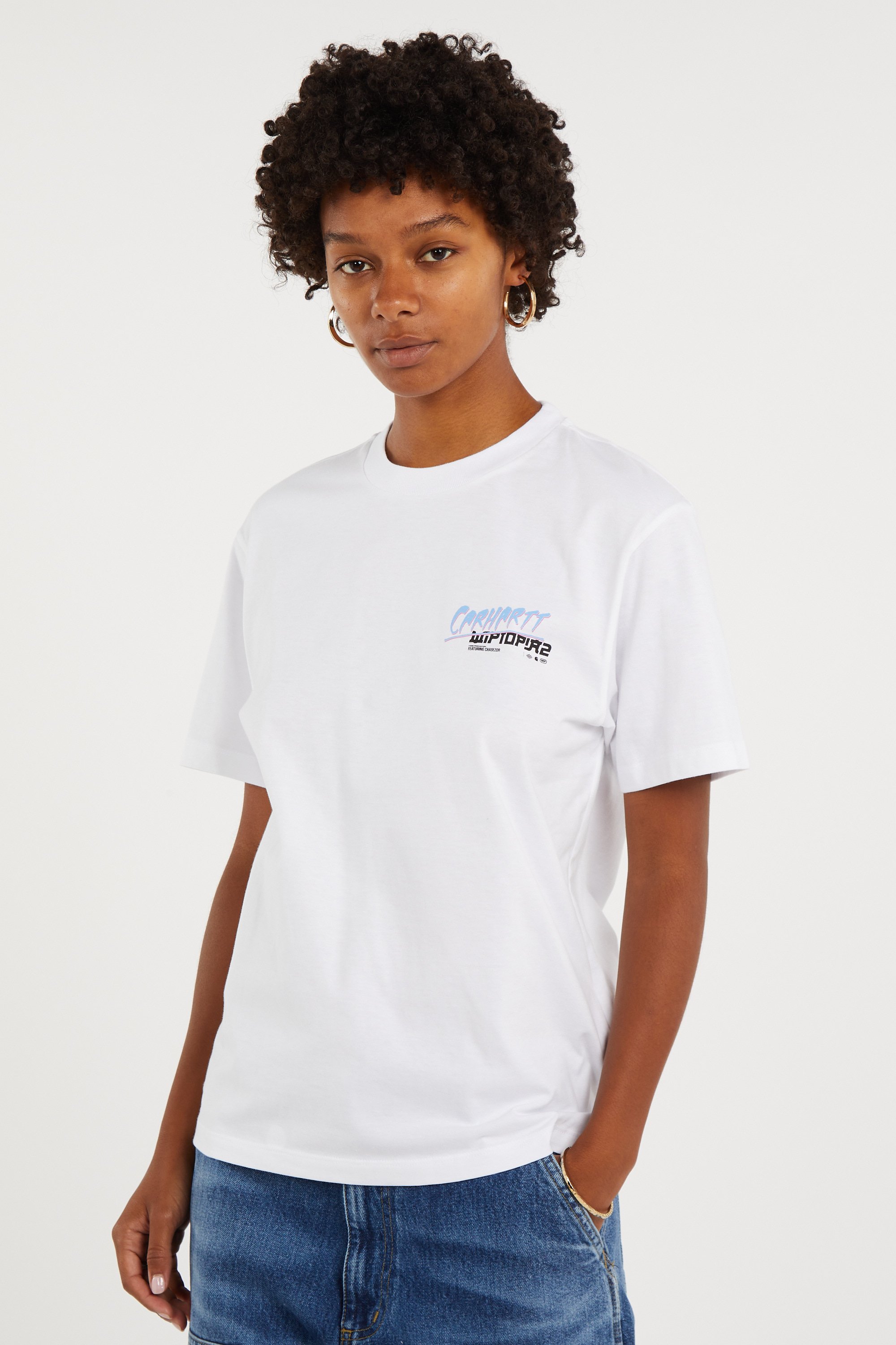 Regular-fit round-neck cotton T-shirt | White CARHARTT WIP Women