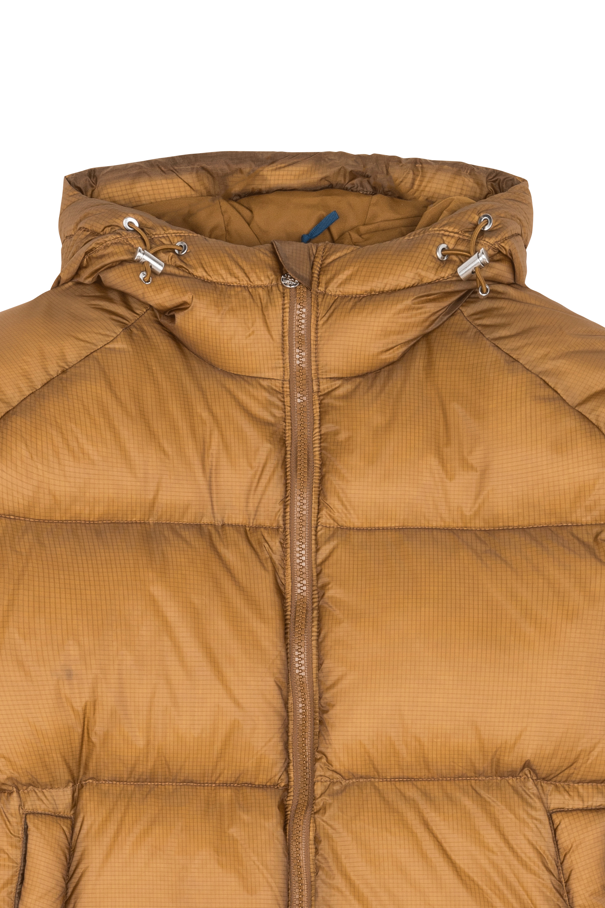 Lightweight quilted padded jacket with high neck Brown