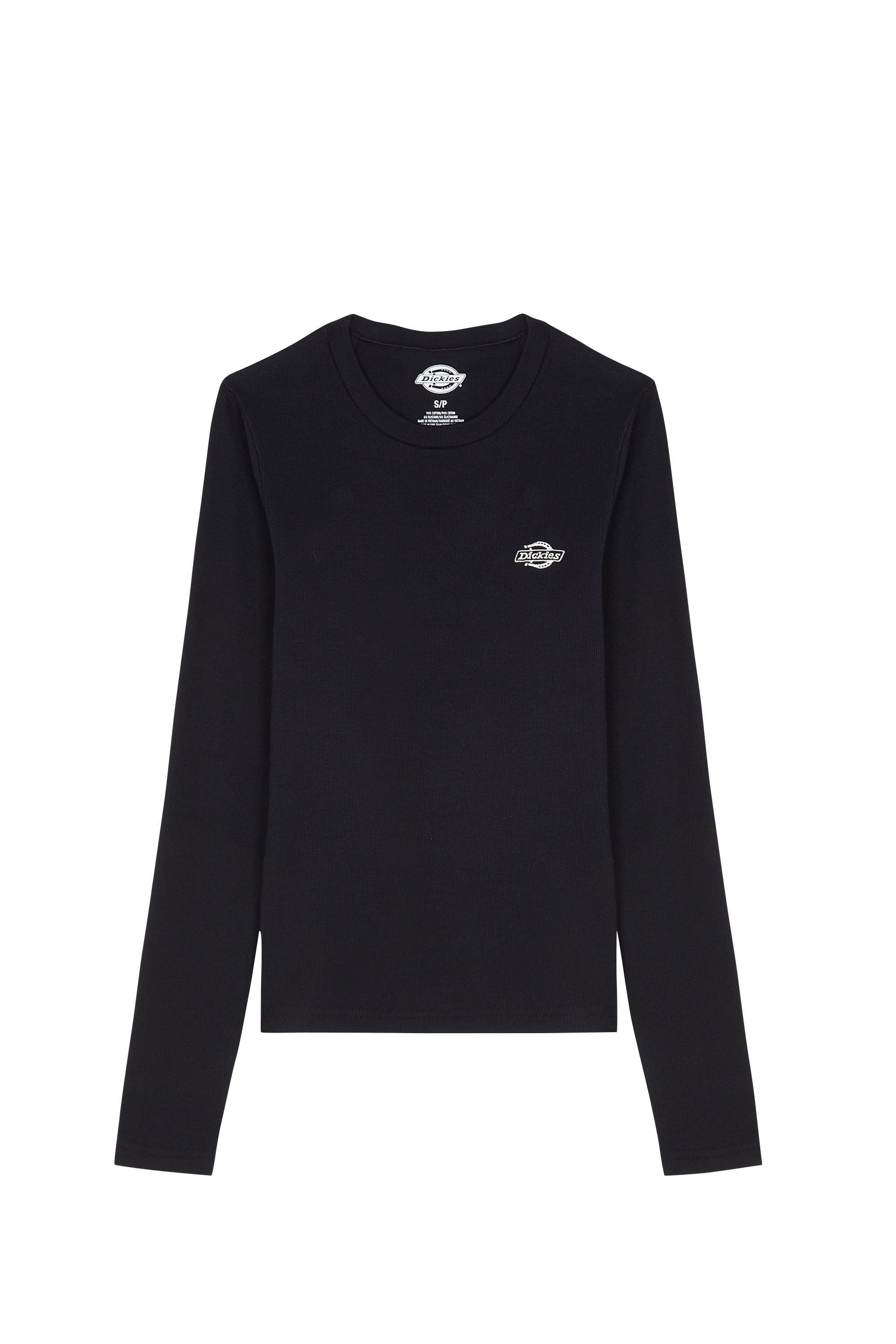 Regular-fit round-neck cotton T-shirt Black