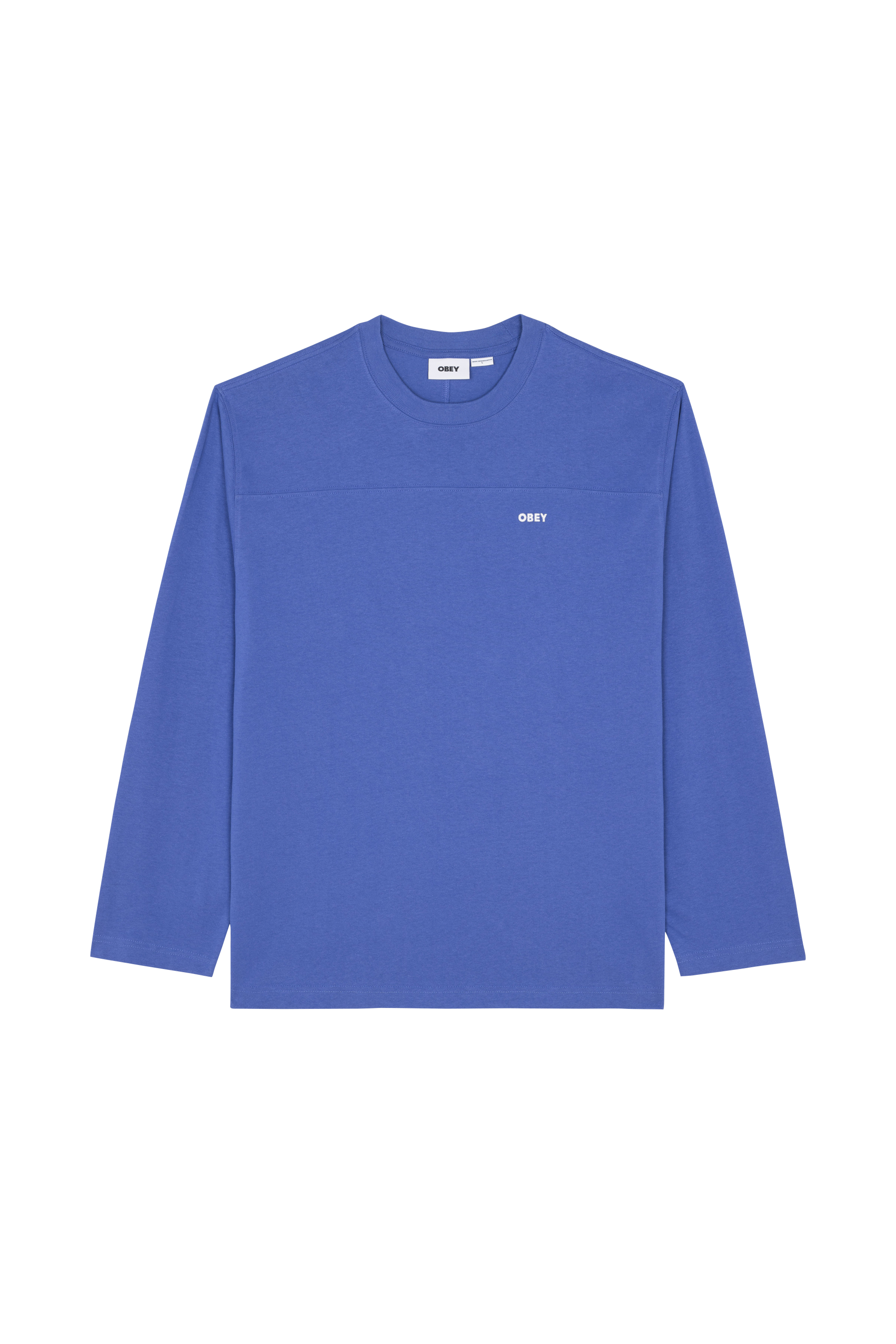 Regular-fit round-neck cotton T-shirt Blue