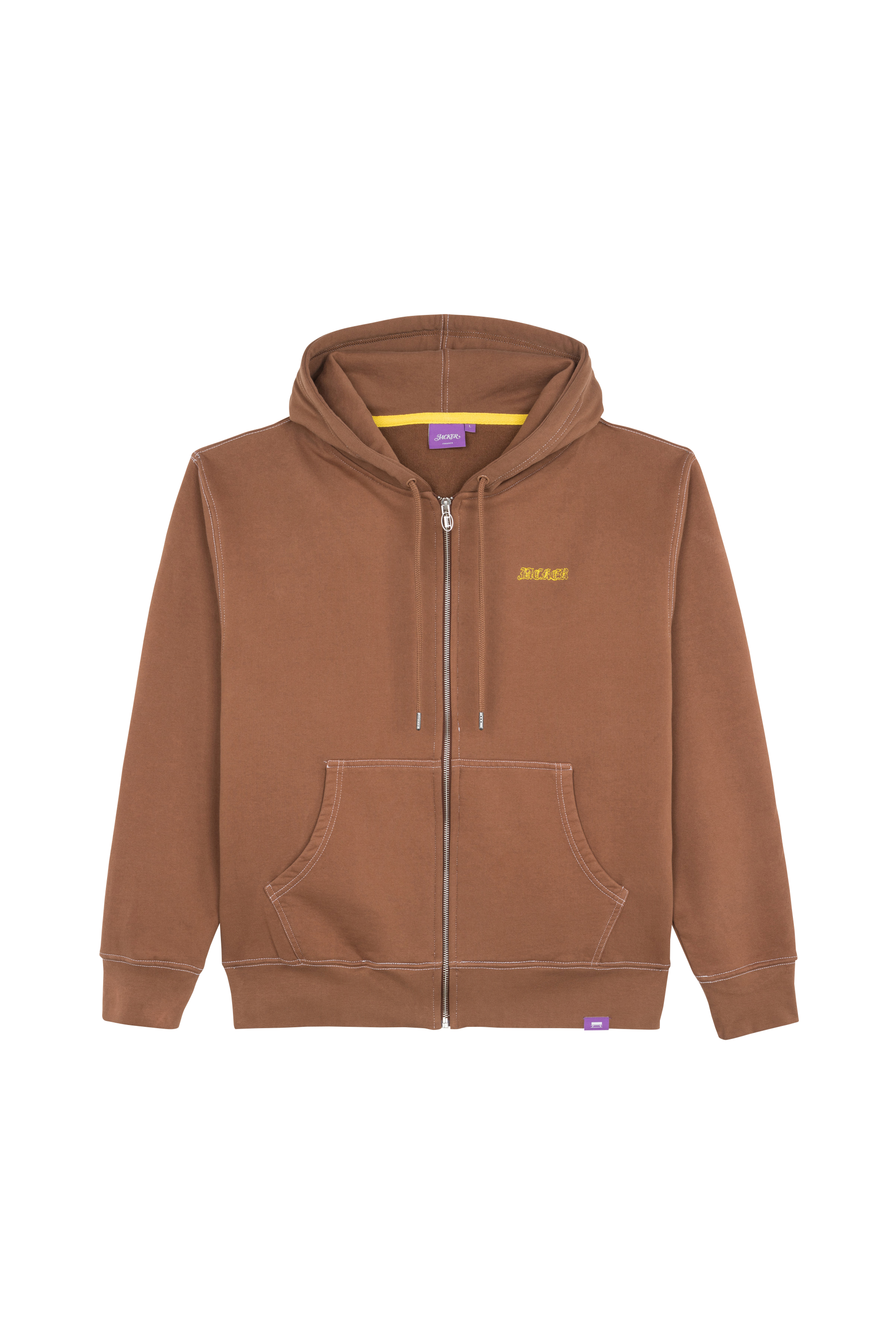 zip-up hoodie Brown
