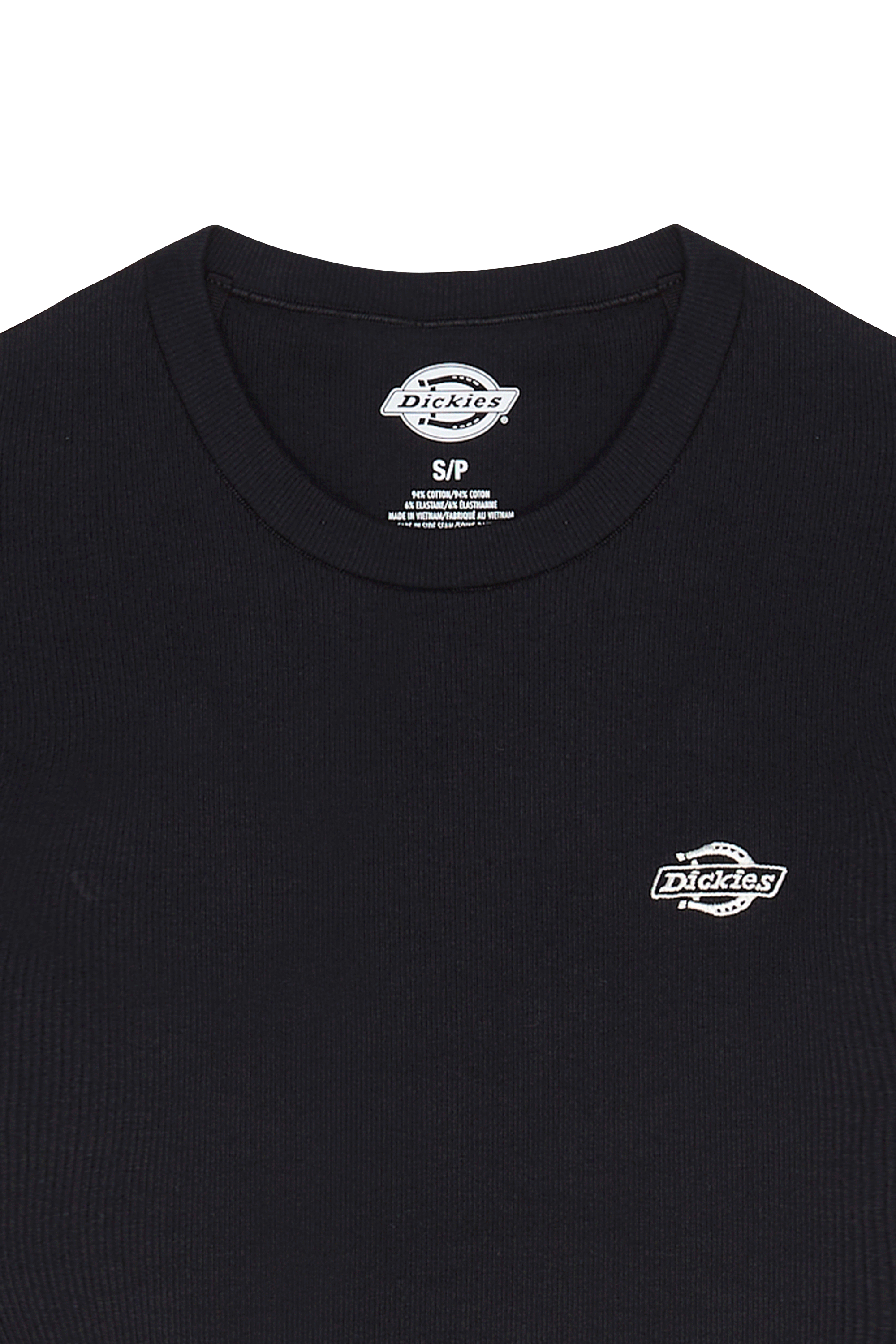 Regular-fit round-neck cotton T-shirt Black
