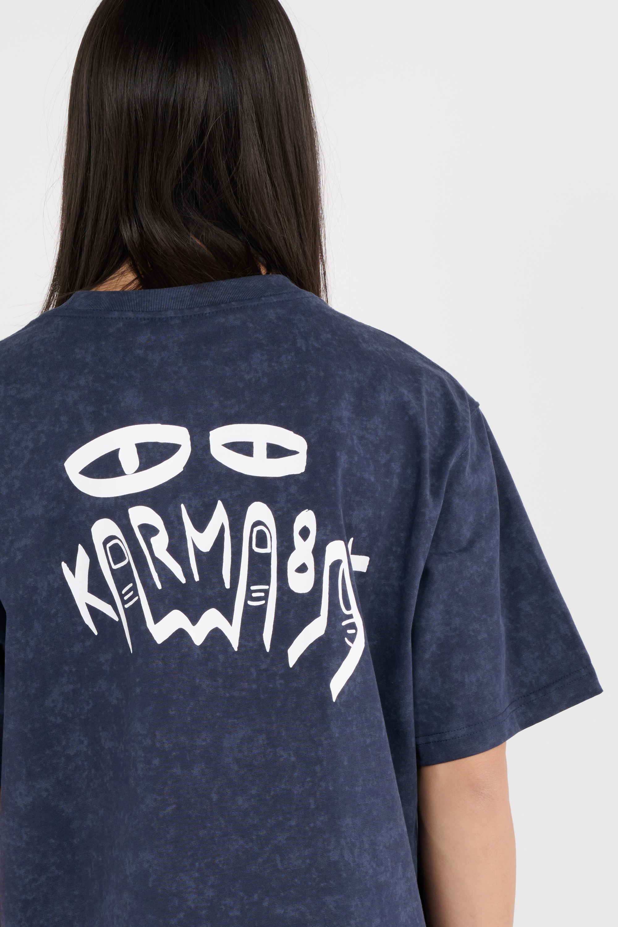 Regular-fit round-neck cotton T-shirt Blue