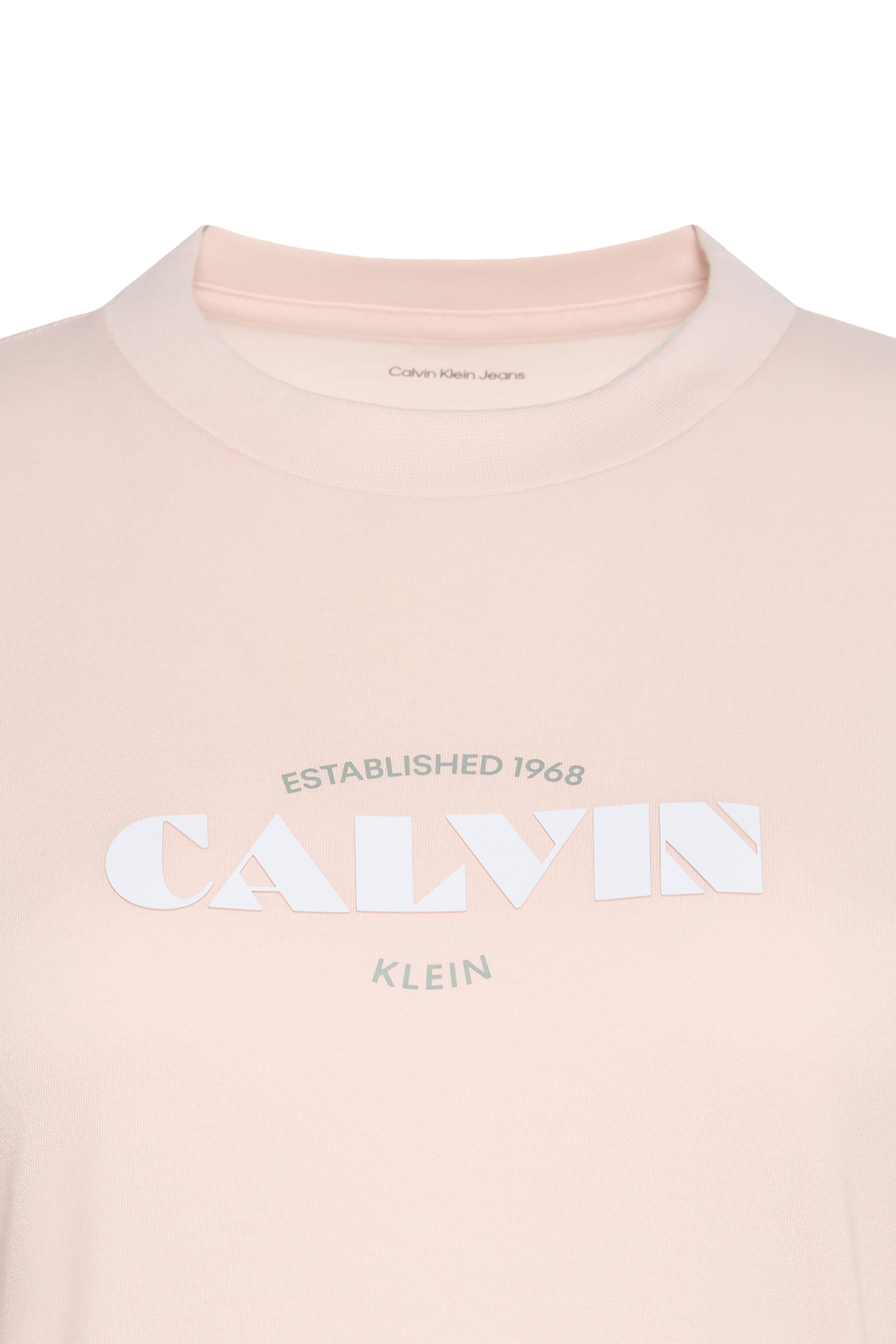 Regular-fit round-neck cotton T-shirt | Pink CALVIN KLEIN Women