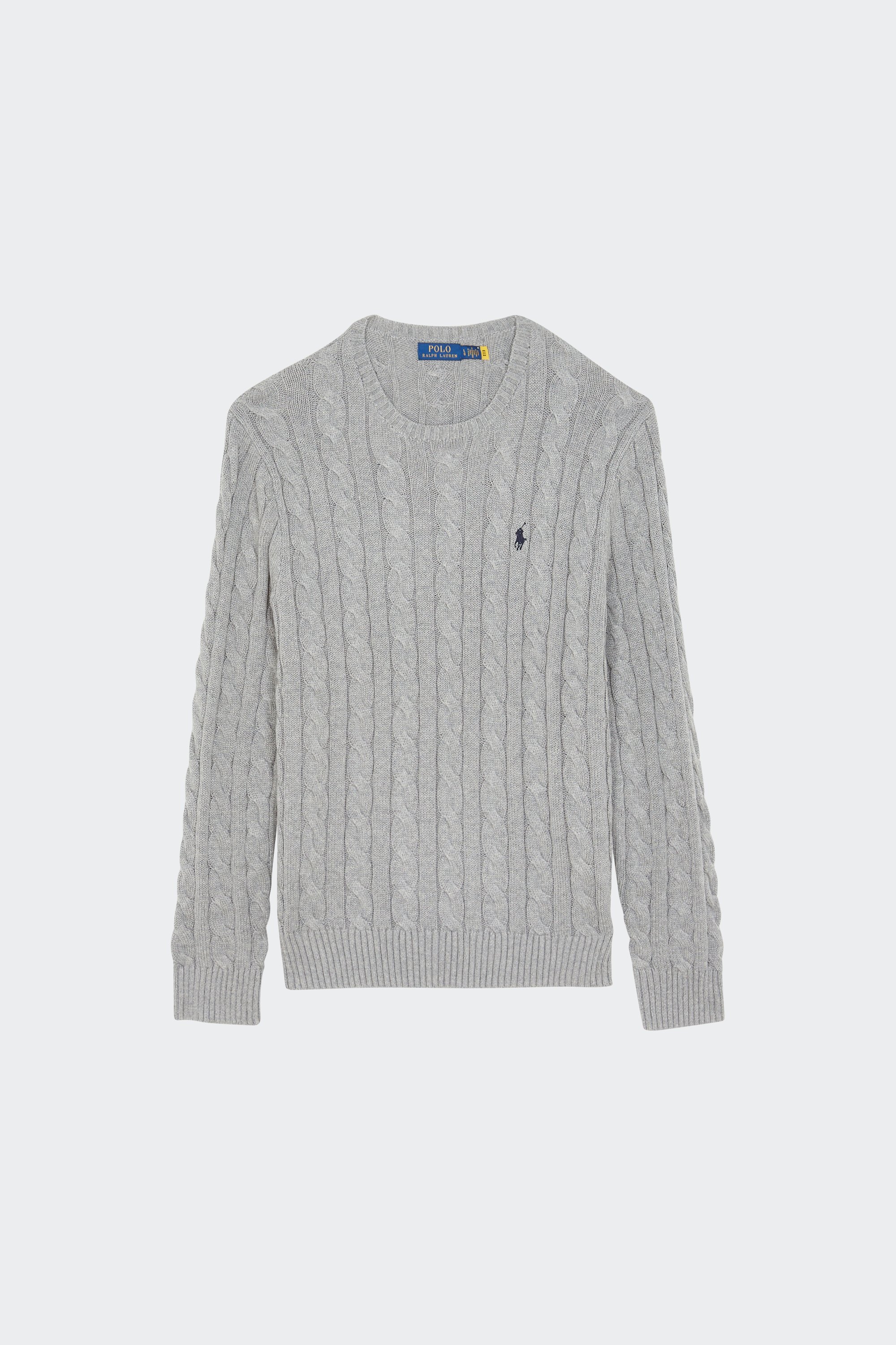 Pull droit col rond en coton | Gris by POLO RALPH LAUREN Pull droit col rond en coton Gris