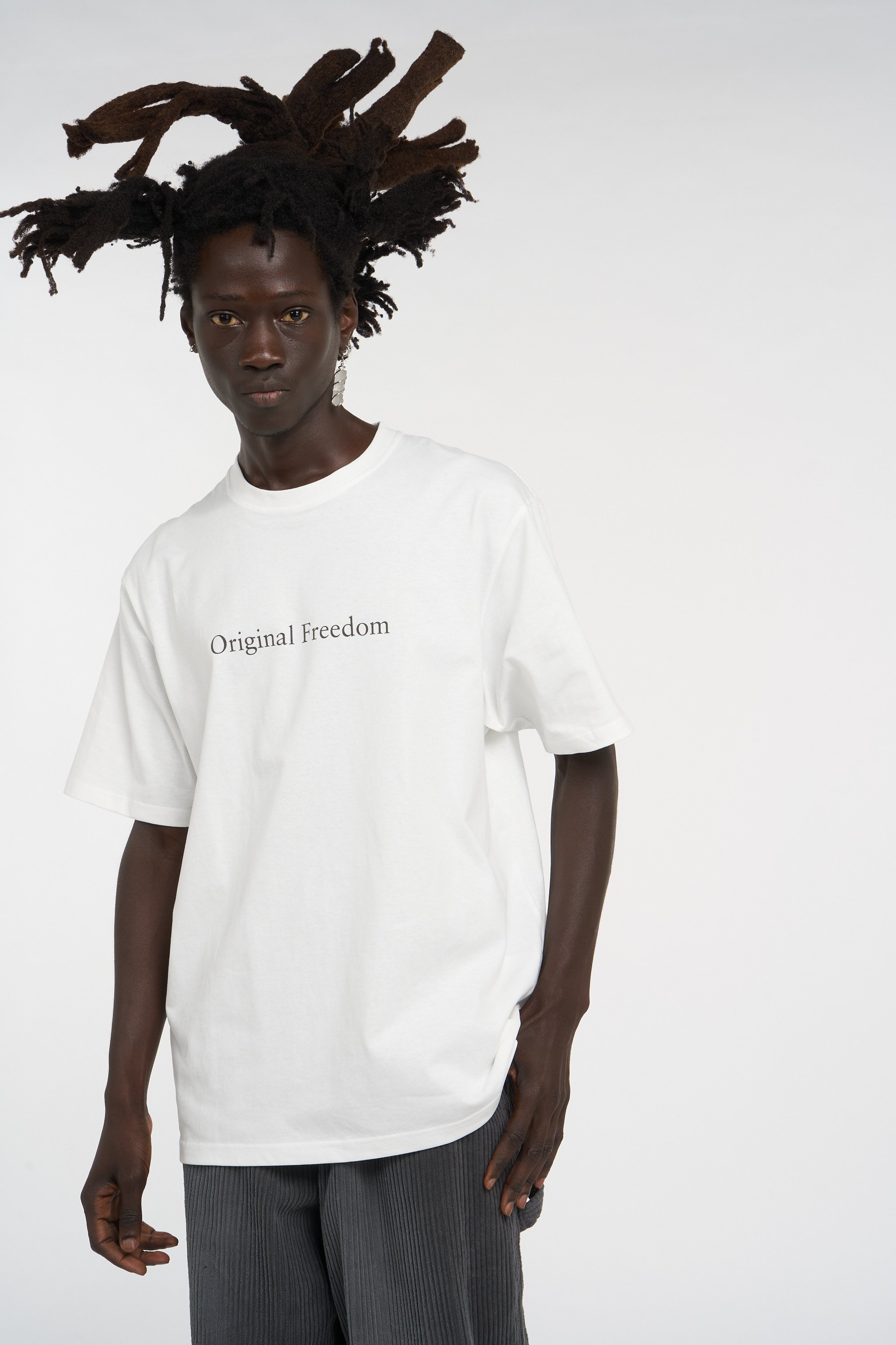 Regular-fit round-neck cotton T-shirt | White GRAMICCI Men