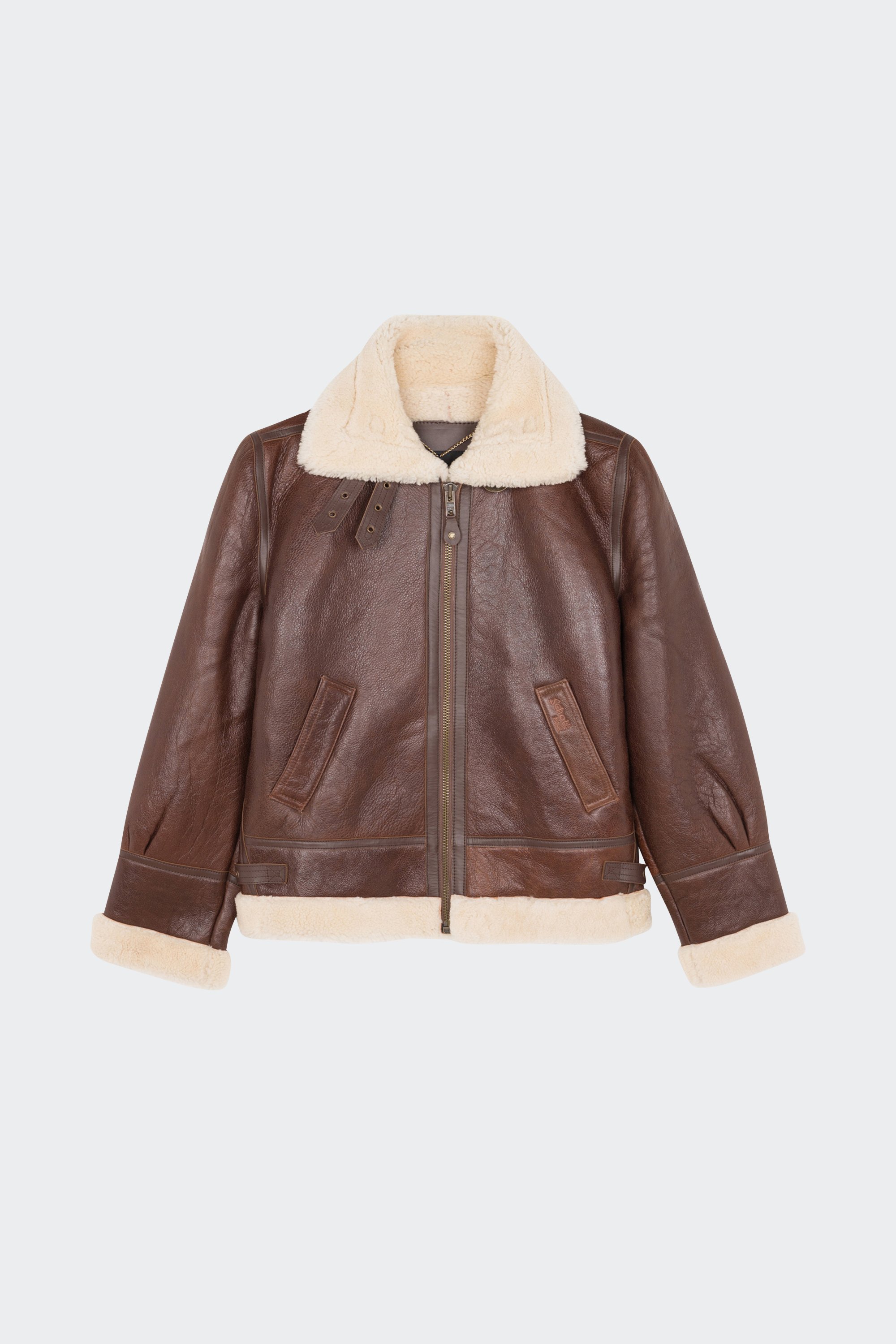 Leather bomber jacket | Brown by SCHOTT Leather bomber jacket Brown