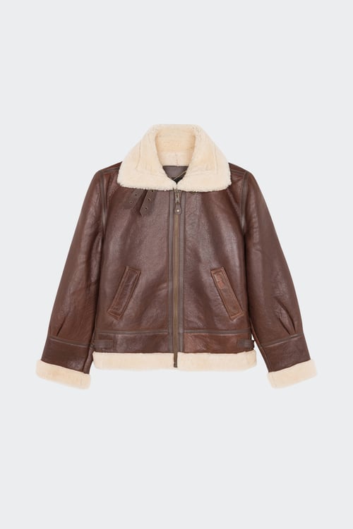 SCHOTT Leather bomber jacket Brown