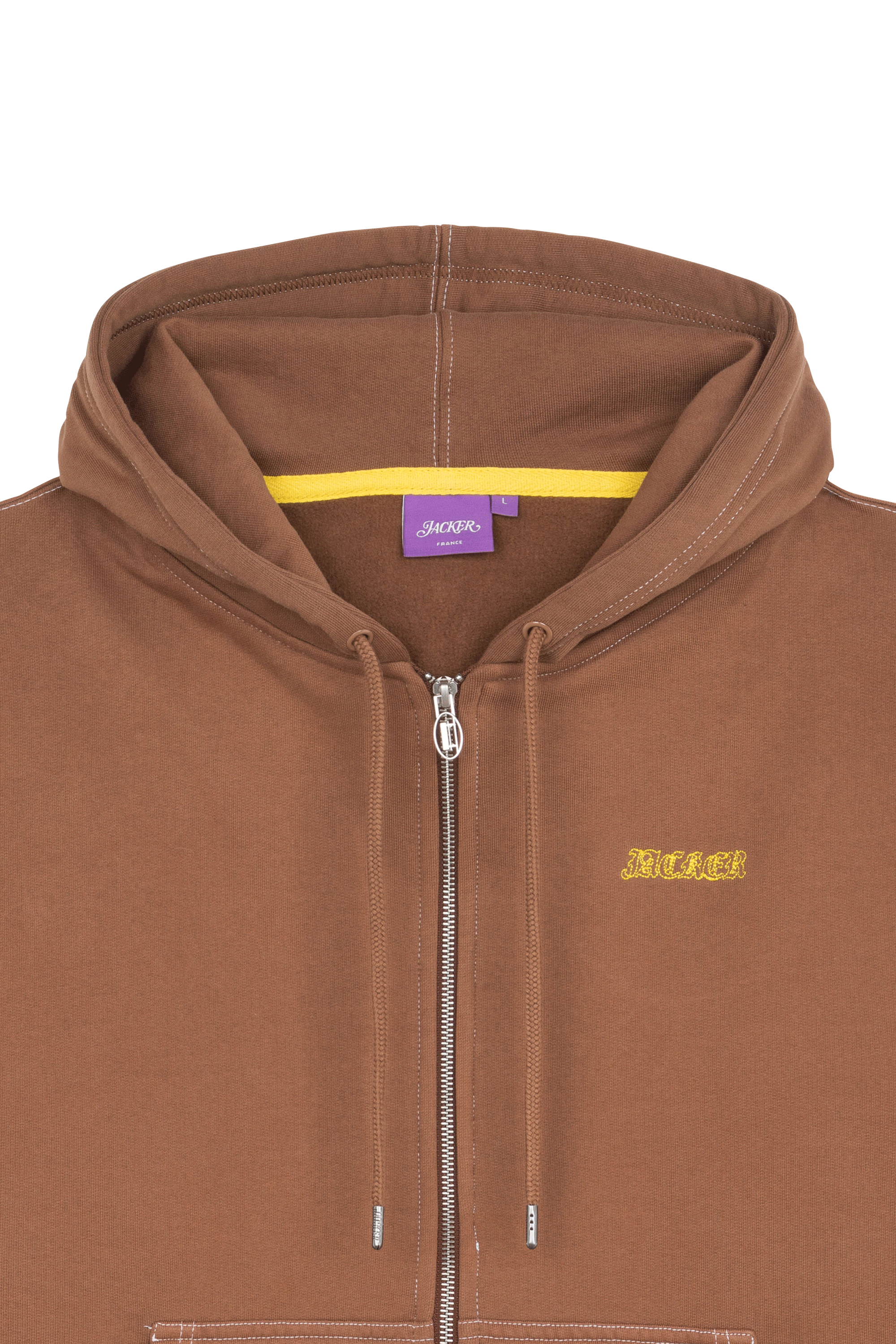 zip-up hoodie Brown