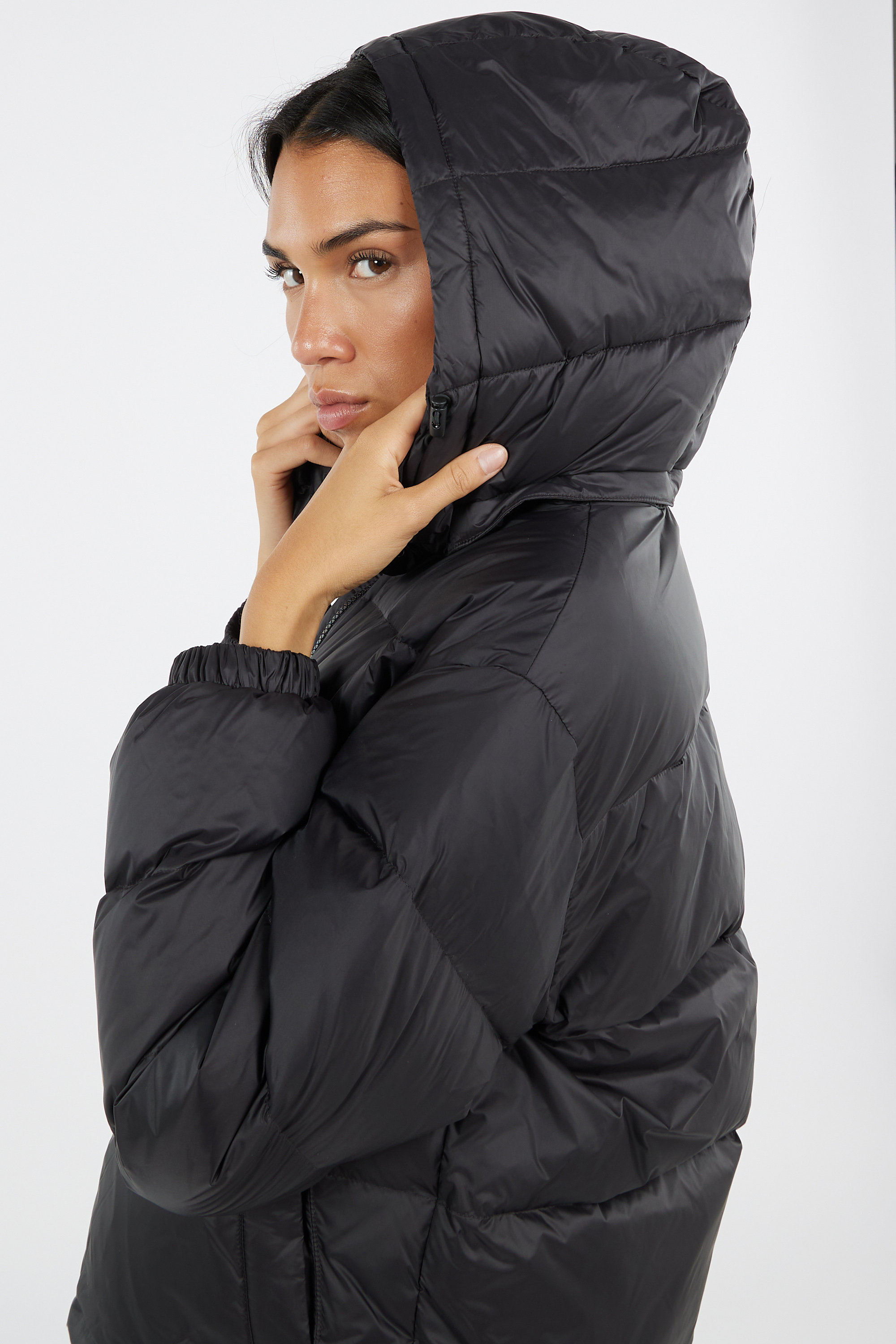 Lightweight quilted padded jacket with high neck Black