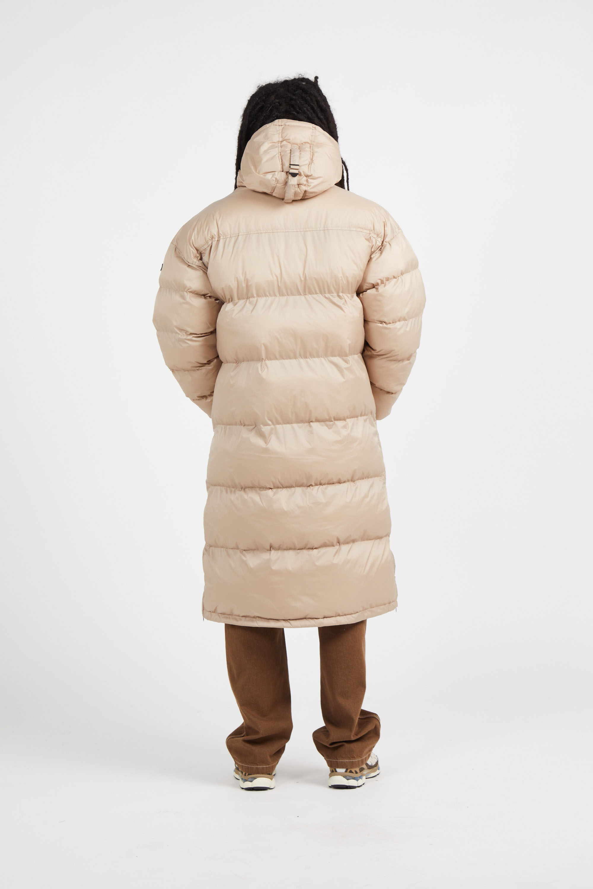 Lightweight quilted padded jacket with high neck Beige