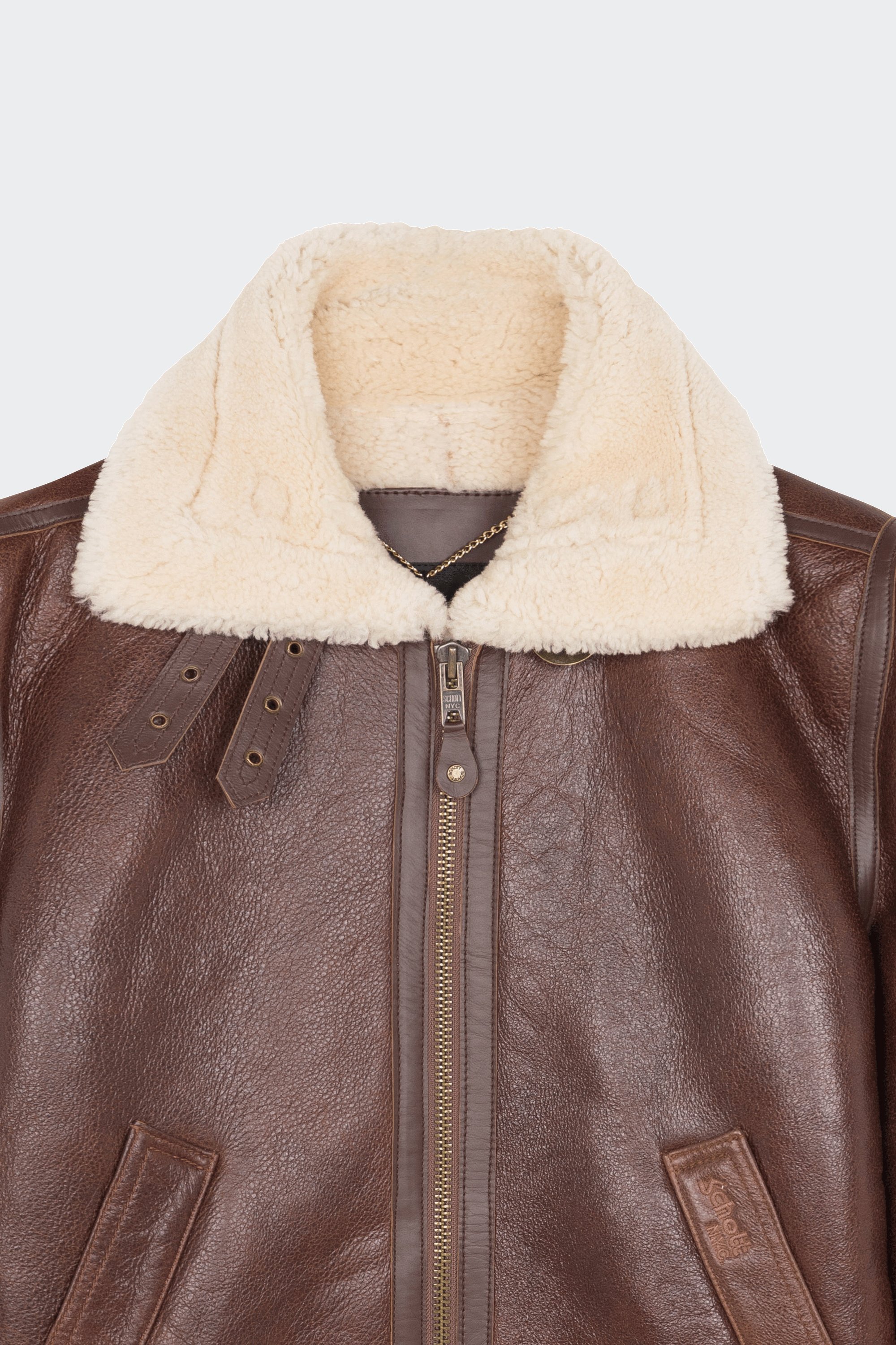 Leather bomber jacket | Brown by SCHOTT Leather bomber jacket Brown