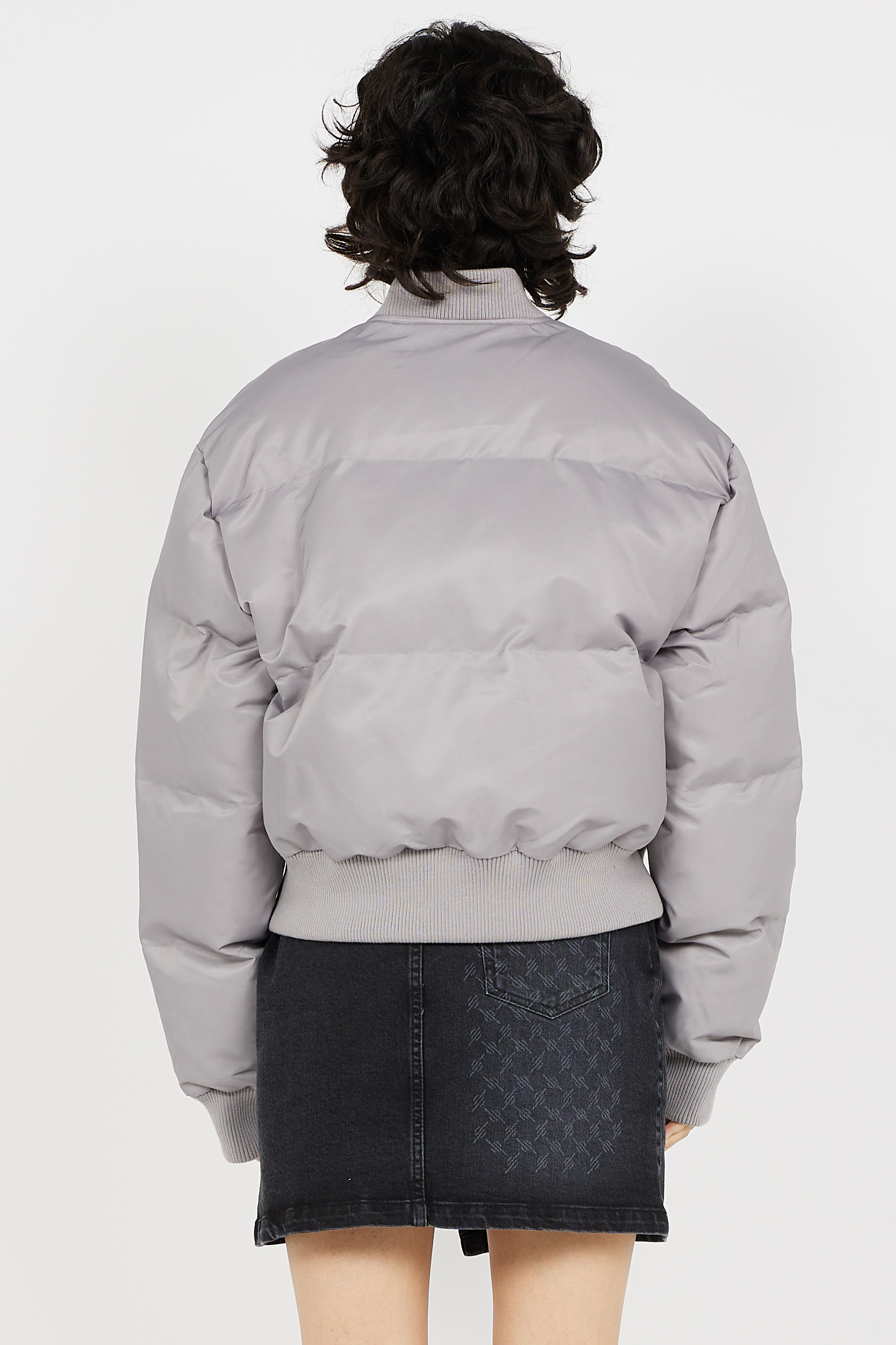 Lightweight quilted padded jacket with high neck Grey