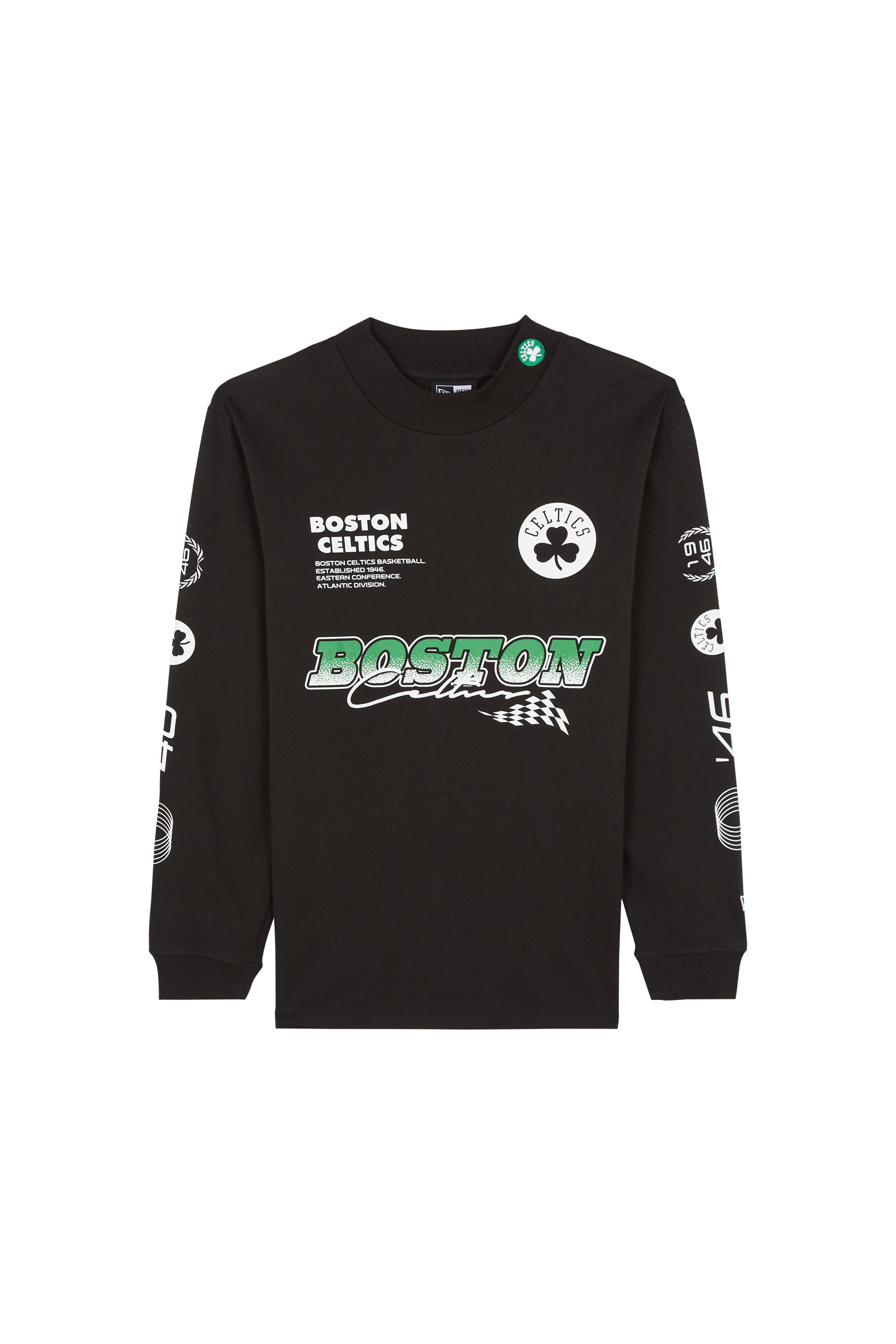 Regular-fit round-neck cotton T-shirt Black