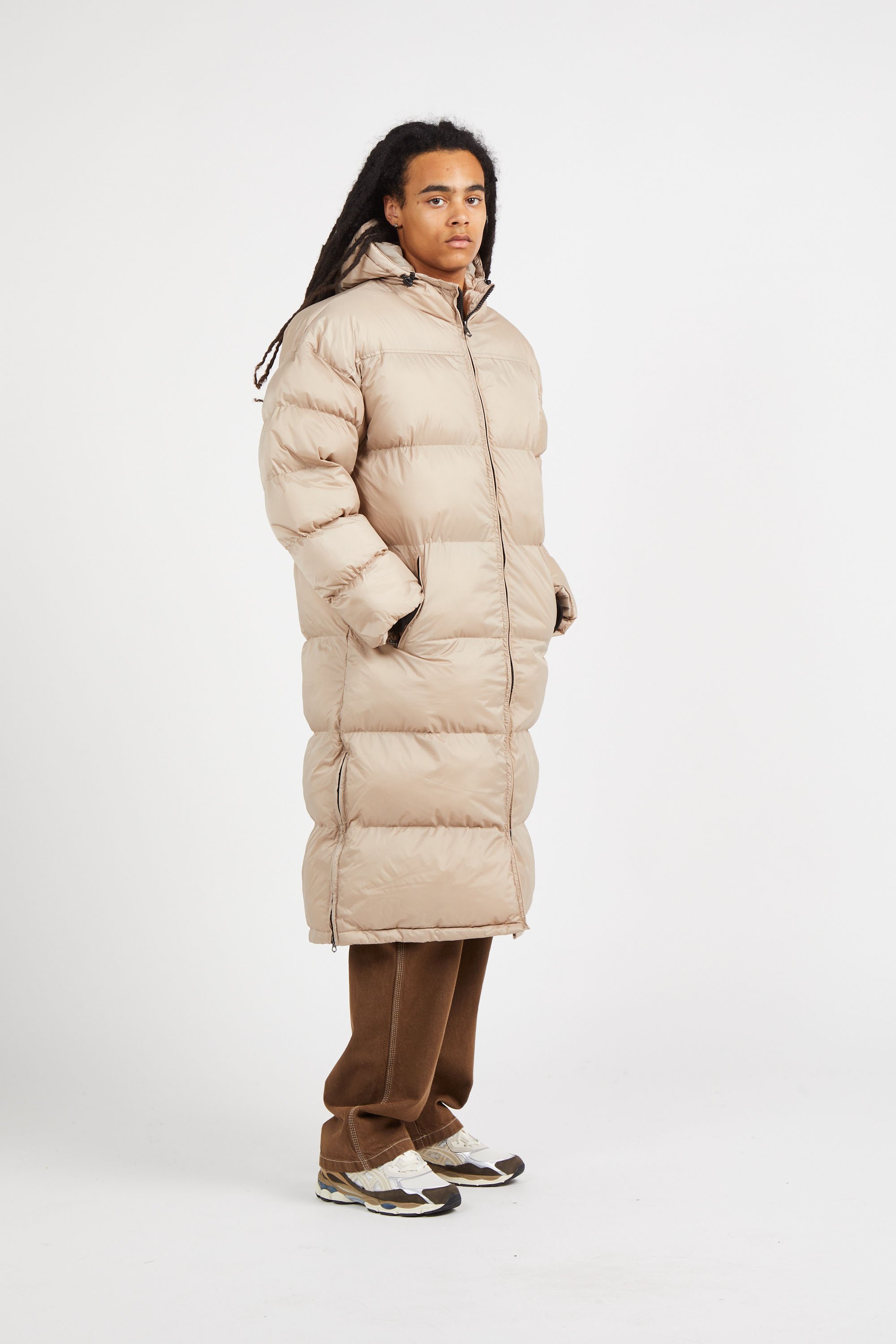 Lightweight quilted padded jacket with high neck | Beige by SCHOTT Lightweight quilted padded jacket with high neck Beige