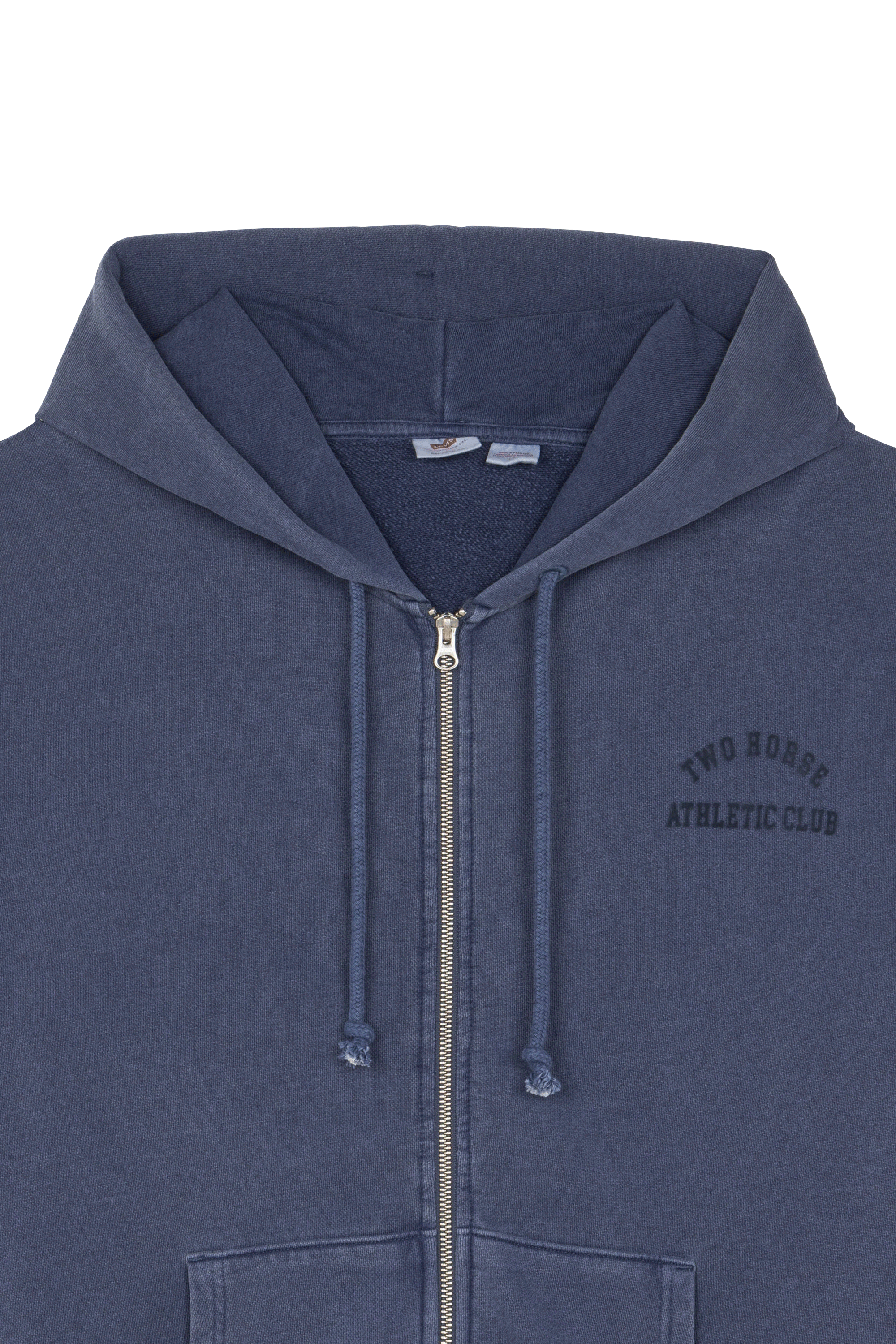 Regular-fit zip-up cotton-blend hoodie with Pony Player Blue