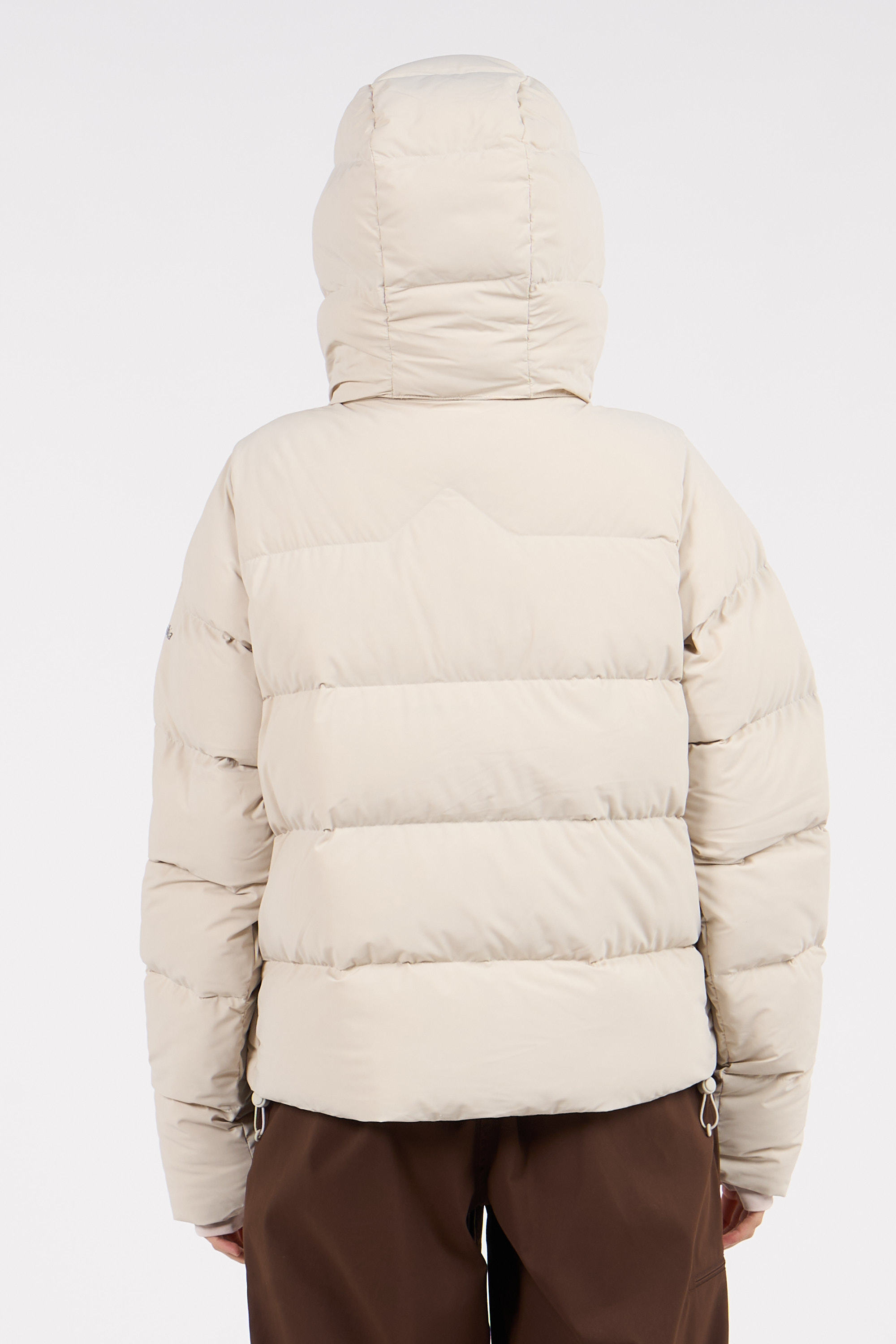 Lightweight quilted padded jacket with high neck Beige