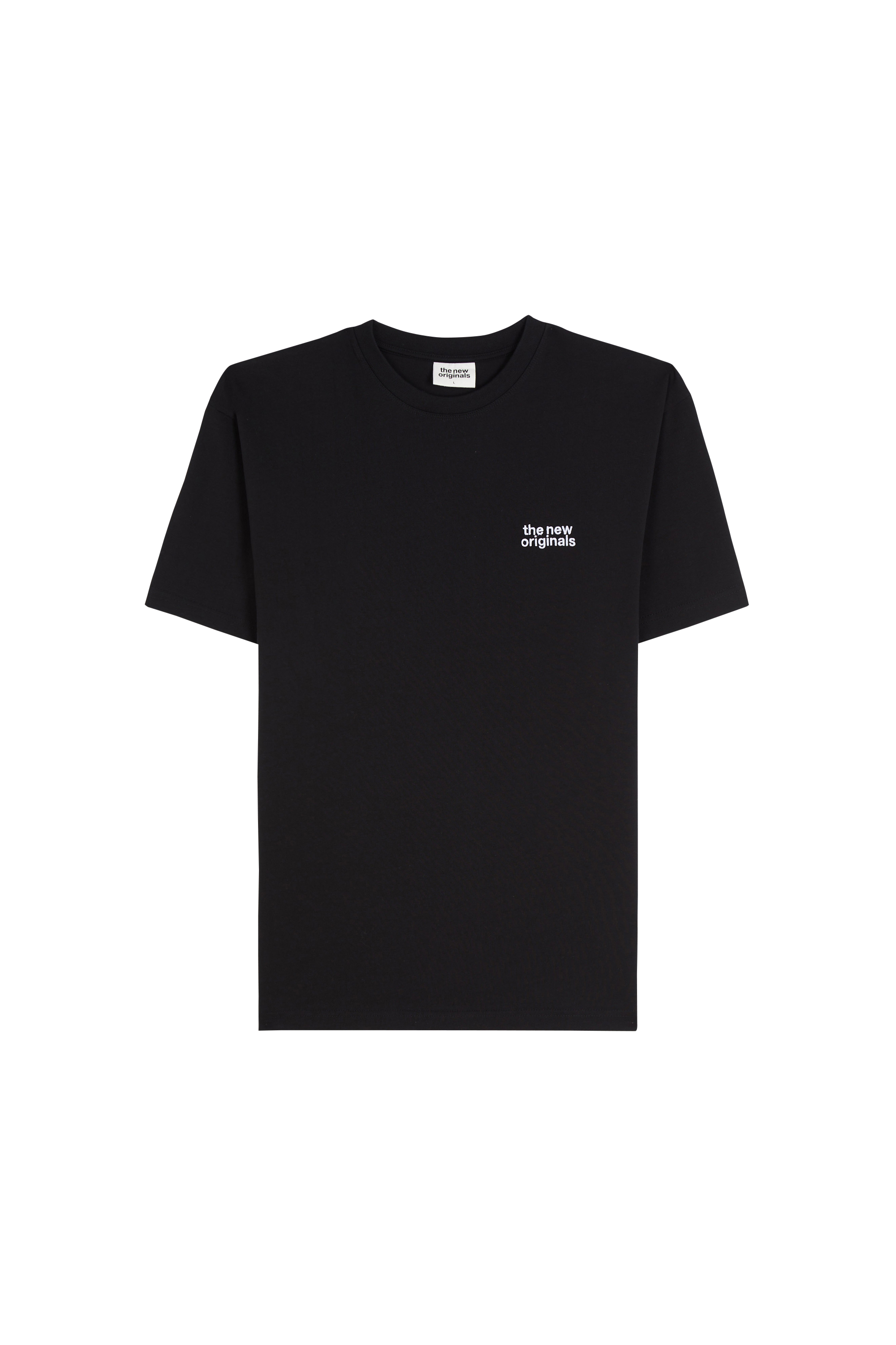 Regular-fit round-neck cotton T-shirt Black