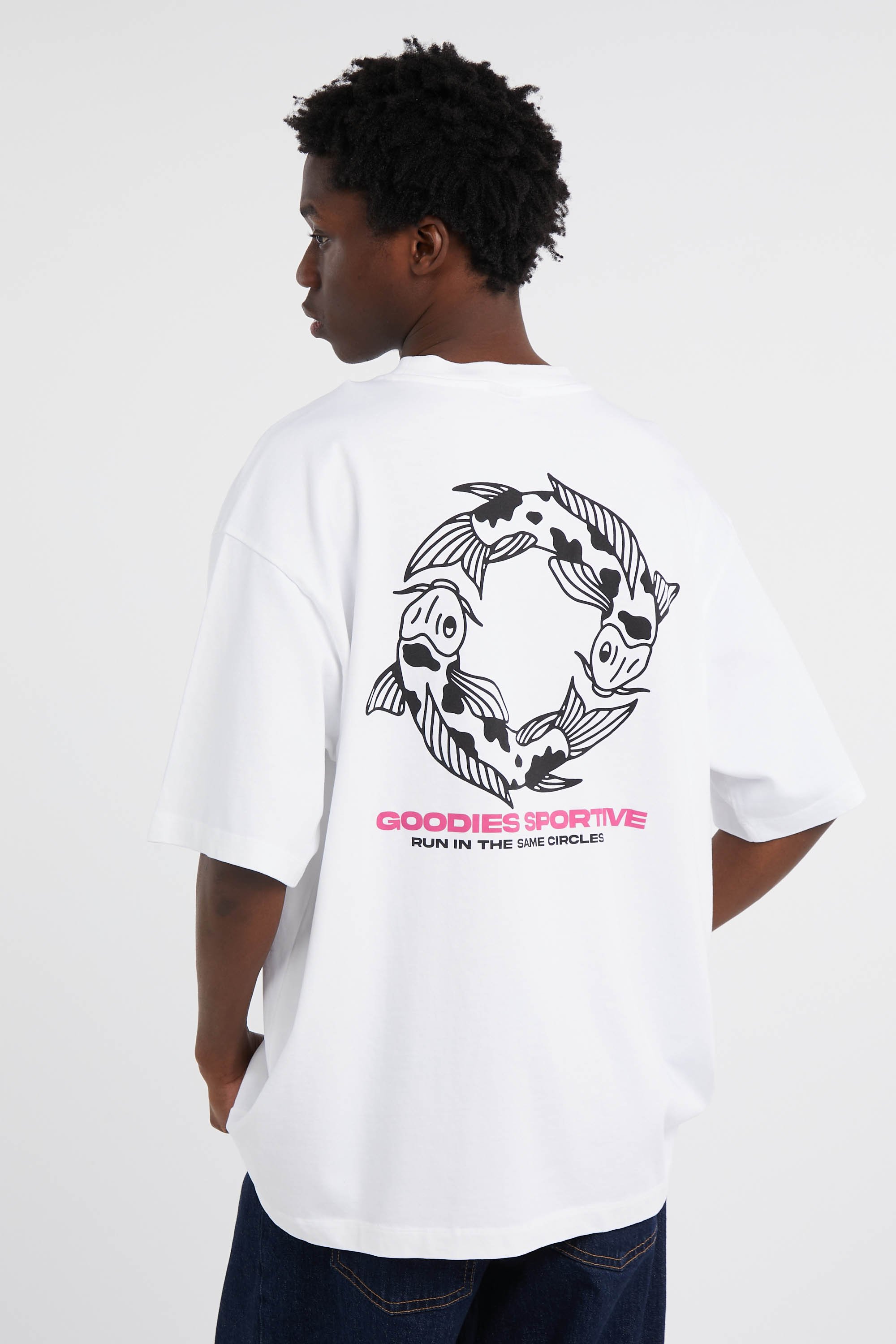 Regular-fit round-neck cotton T-shirt | White by GOODIES SPORTIVE Regular-fit round-neck cotton T-shirt White