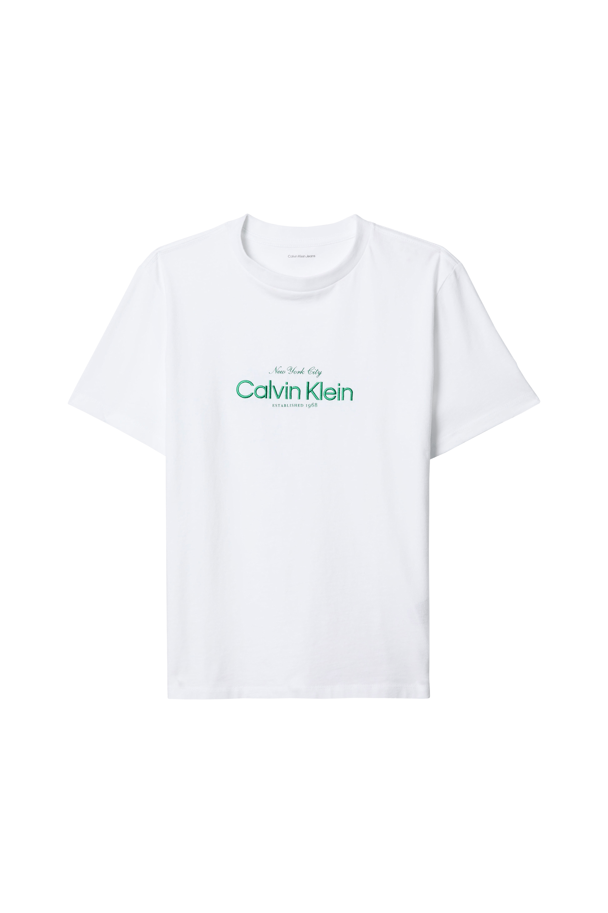 Regular-fit round-neck cotton T-shirt  Bright white