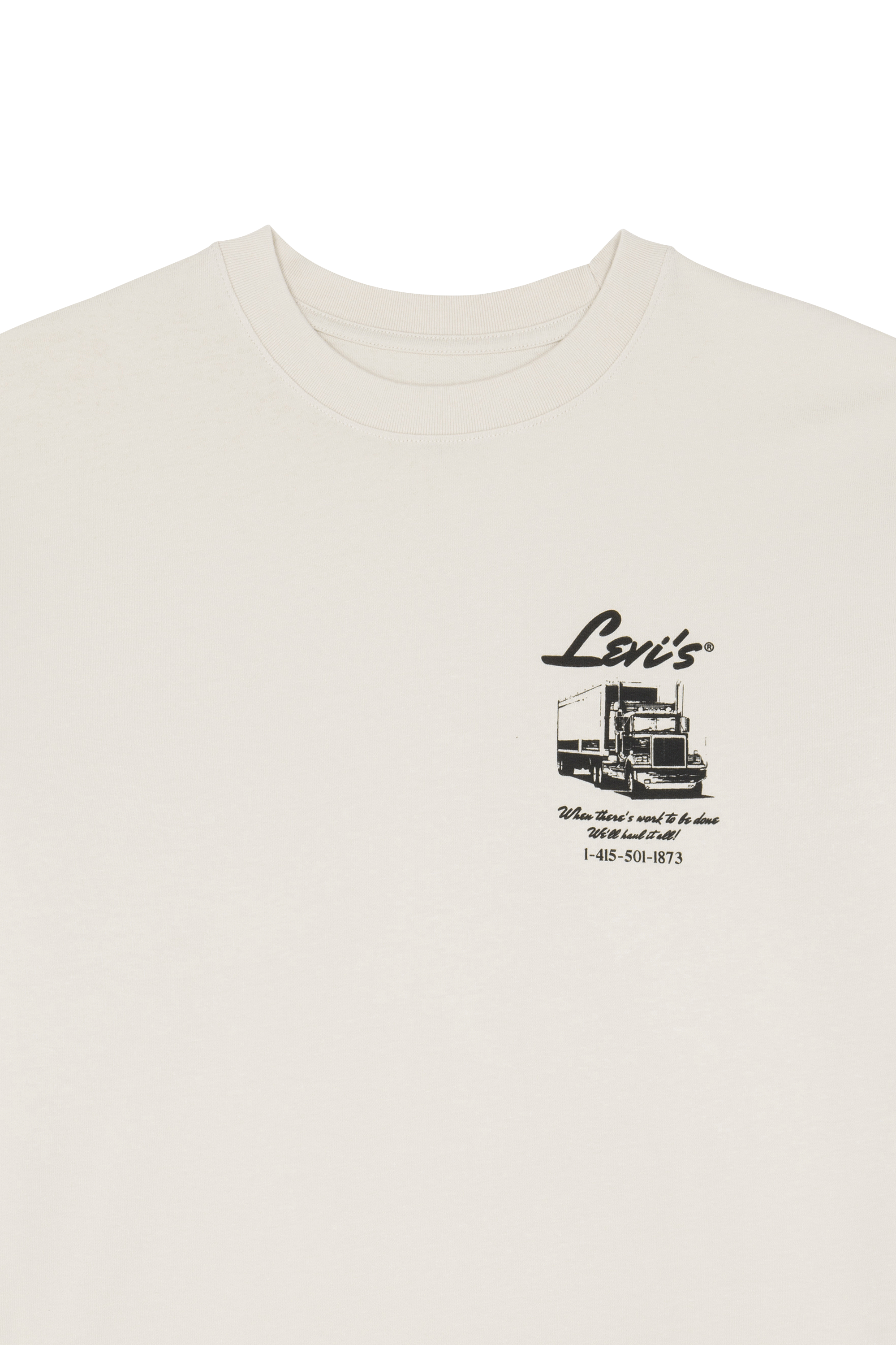 Regular-fit round-neck cotton T-shirt Beige