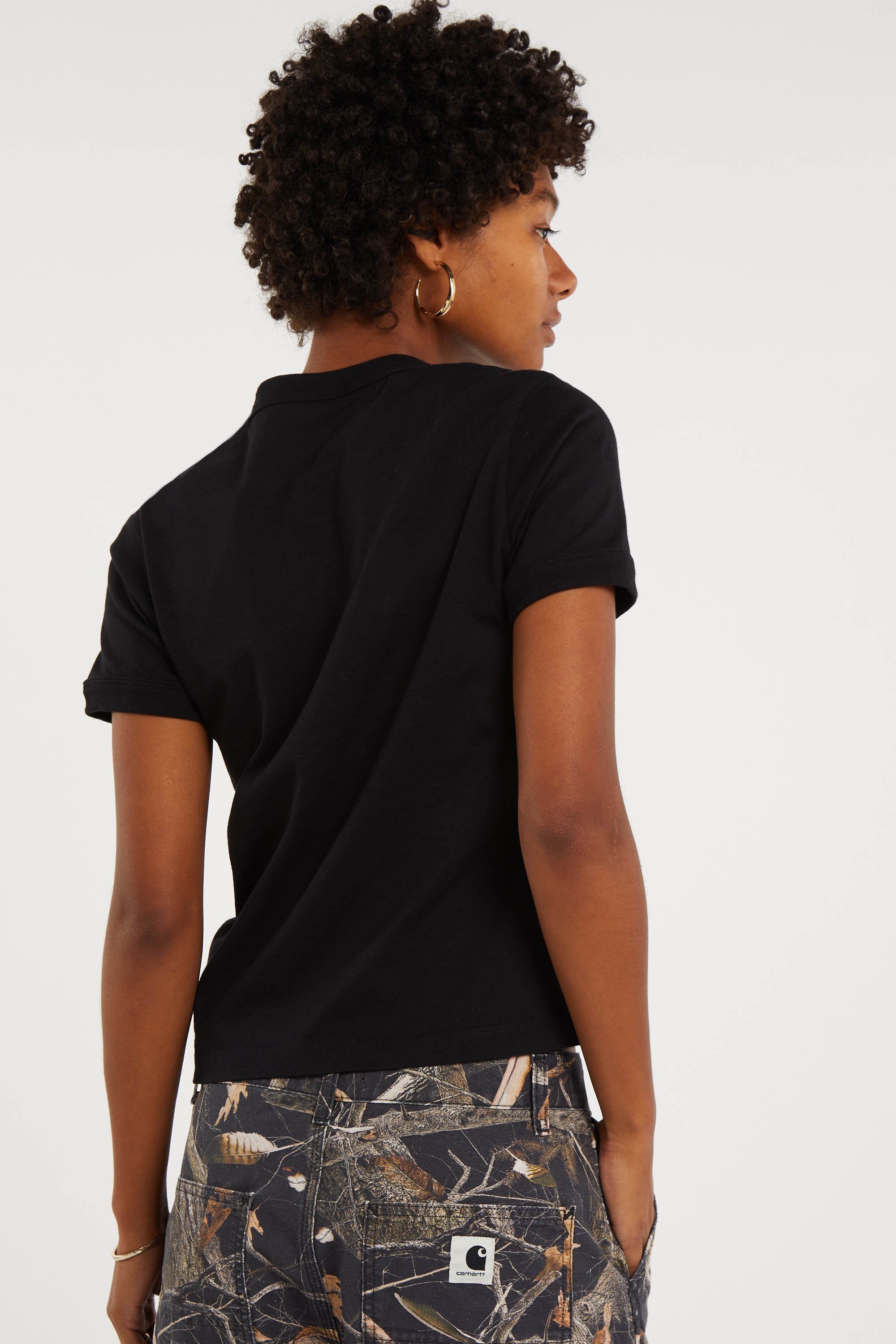 Regular-fit round-neck cotton T-shirt | Black CARHARTT WIP Women