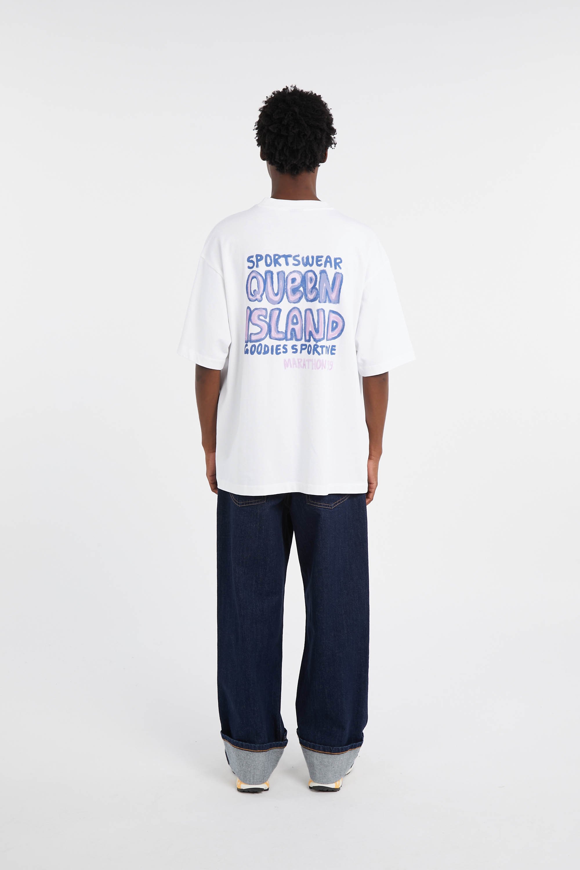 Regular-fit round-neck cotton T-shirt | White by GOODIES SPORTIVE Regular-fit round-neck cotton T-shirt White