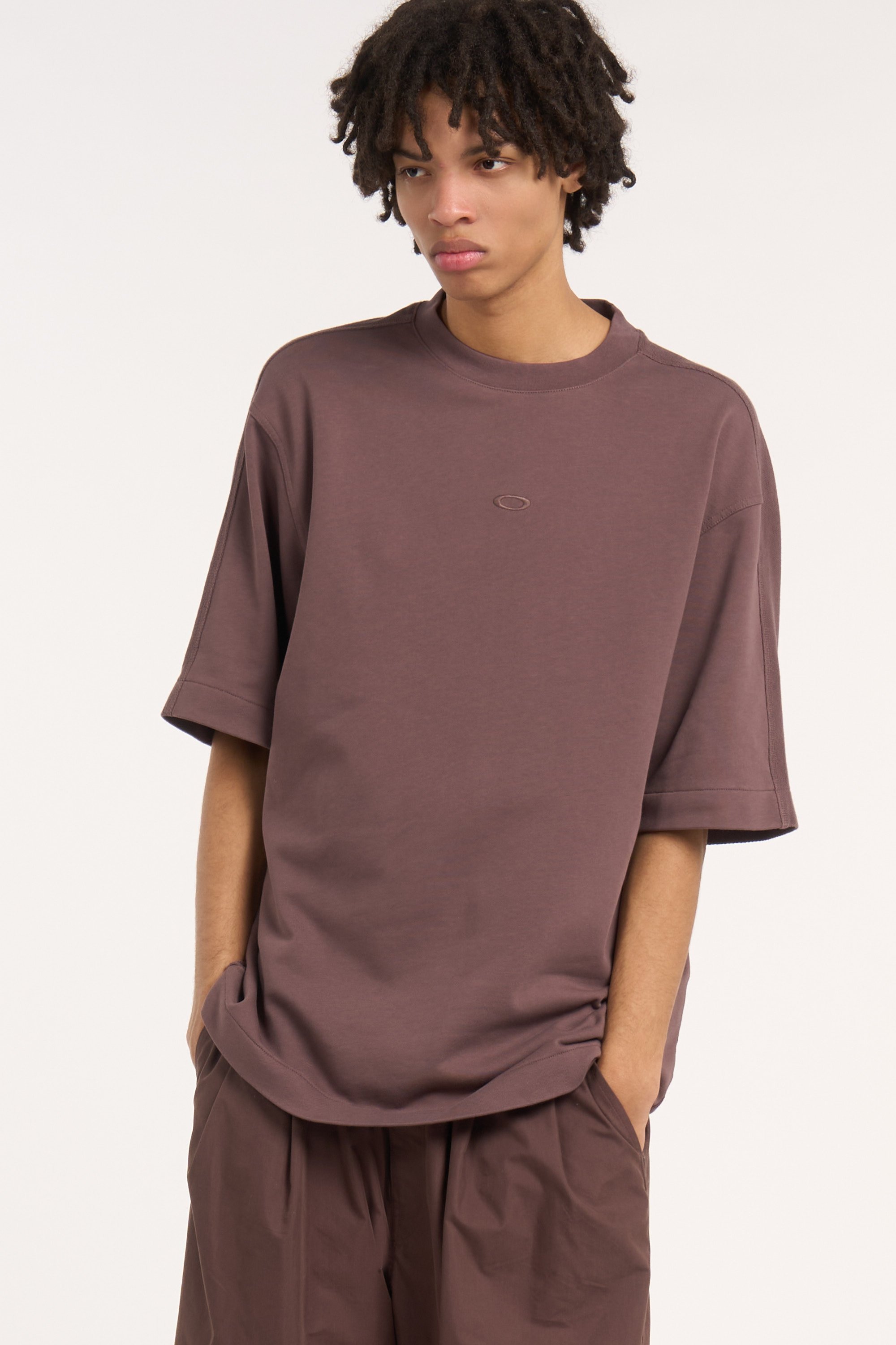 Regular-fit round-neck cotton T-shirt | Brown OAKLEY Men