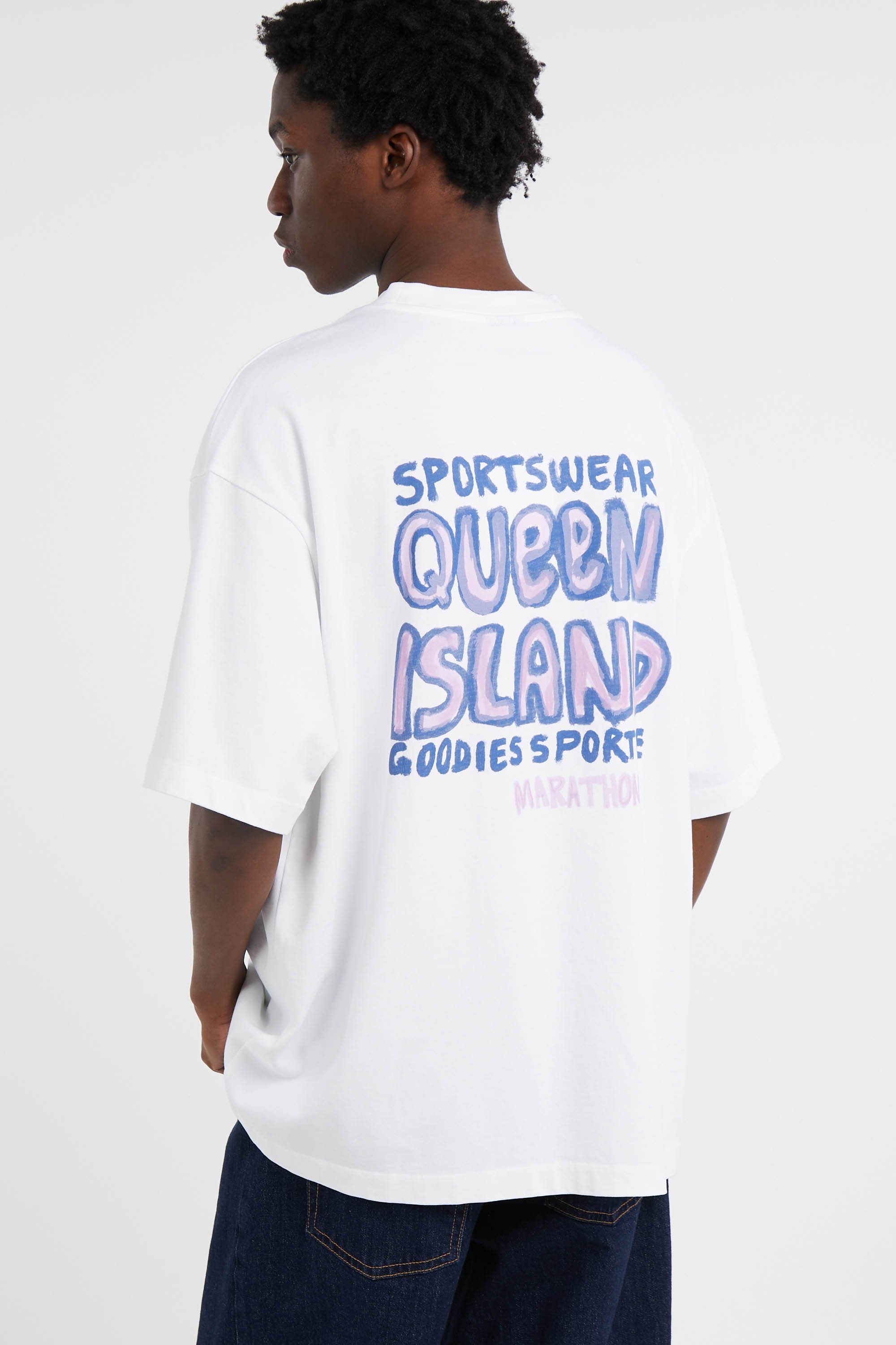 Regular-fit round-neck cotton T-shirt | White by GOODIES SPORTIVE Regular-fit round-neck cotton T-shirt White