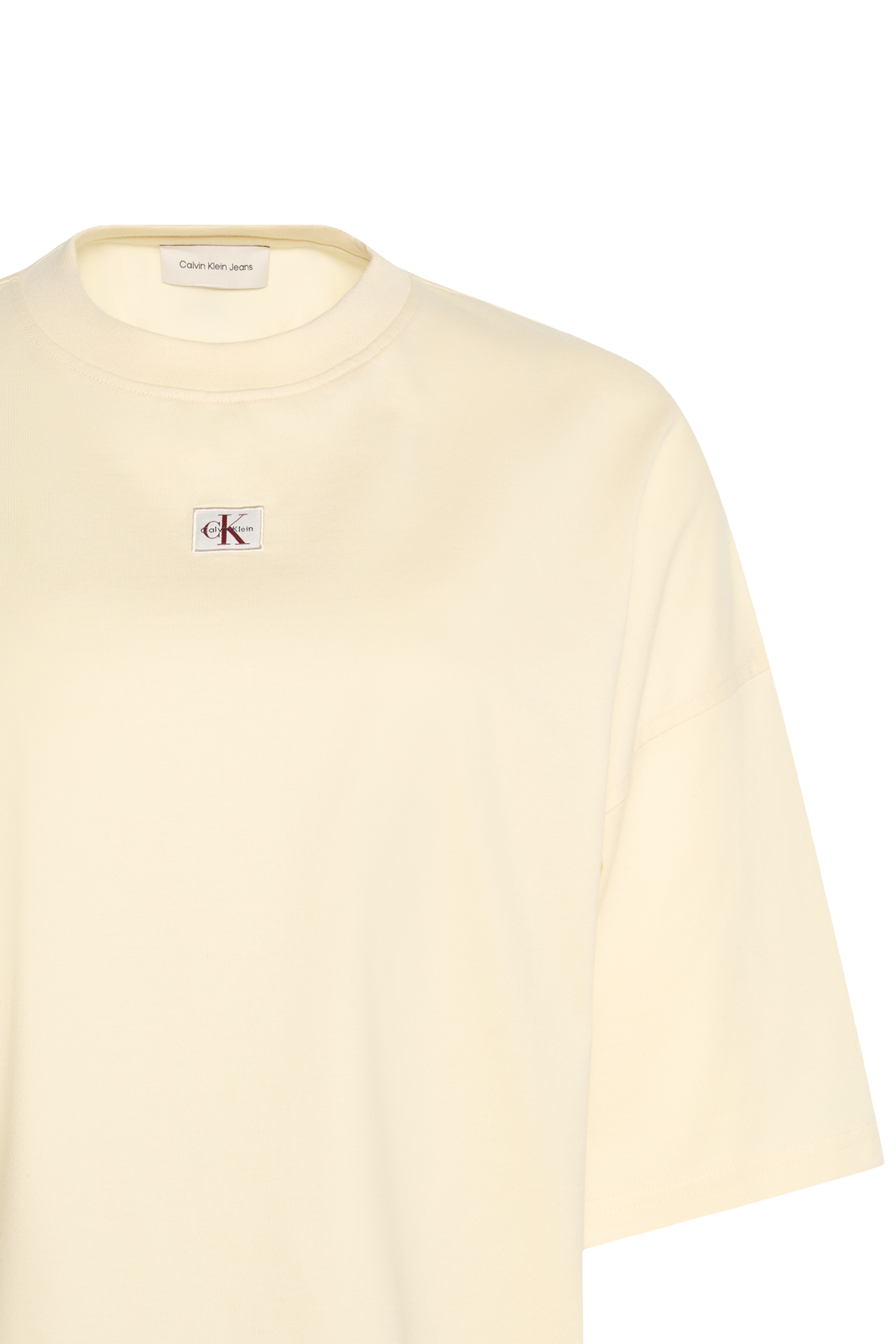 Regular-fit round-neck cotton T-shirt | Beige CALVIN KLEIN Women