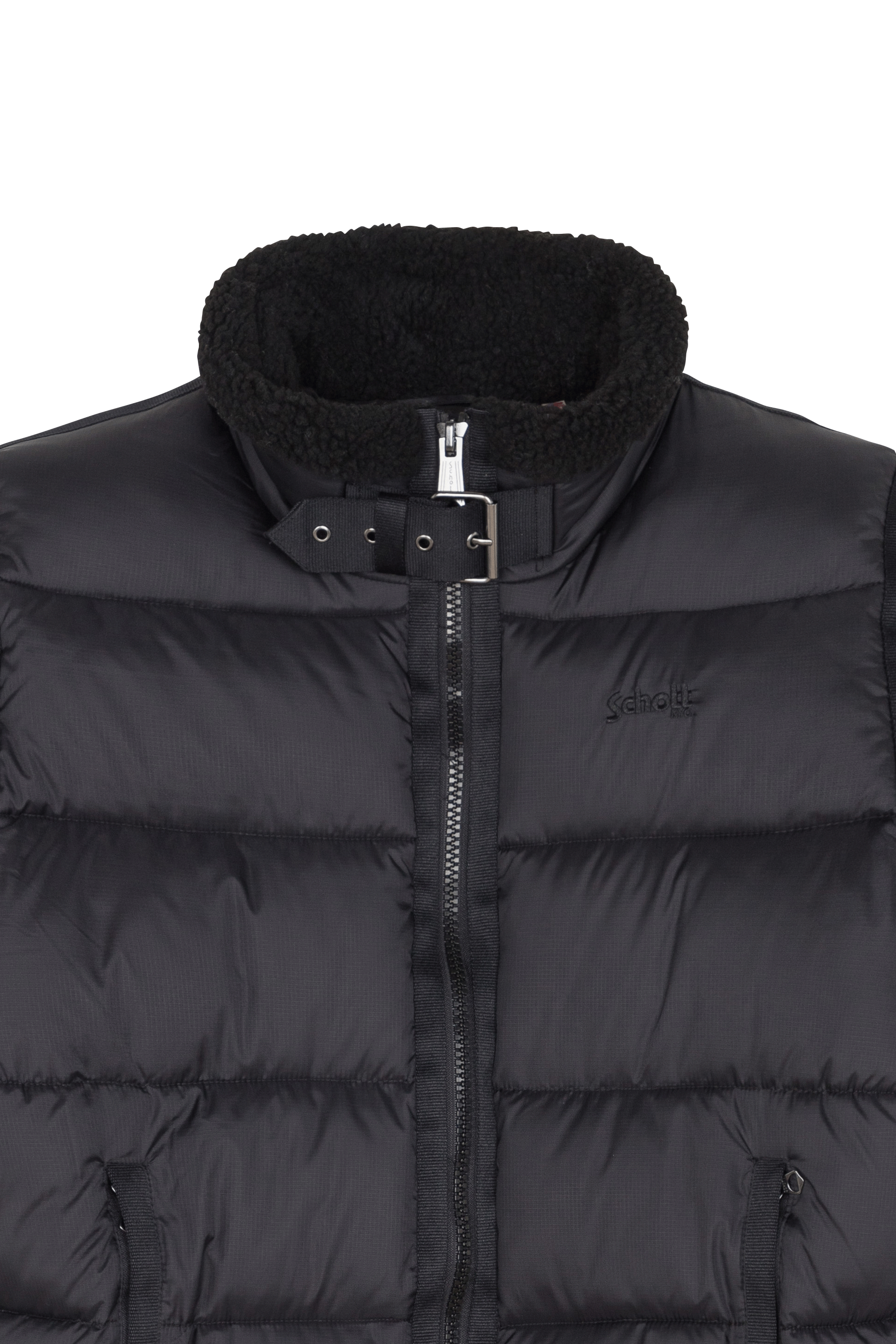 Lightweight quilted padded jacket with high neck Black