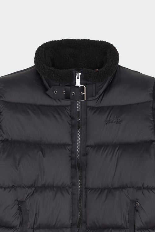 SCHOTT Lightweight quilted padded jacket with high neck Black