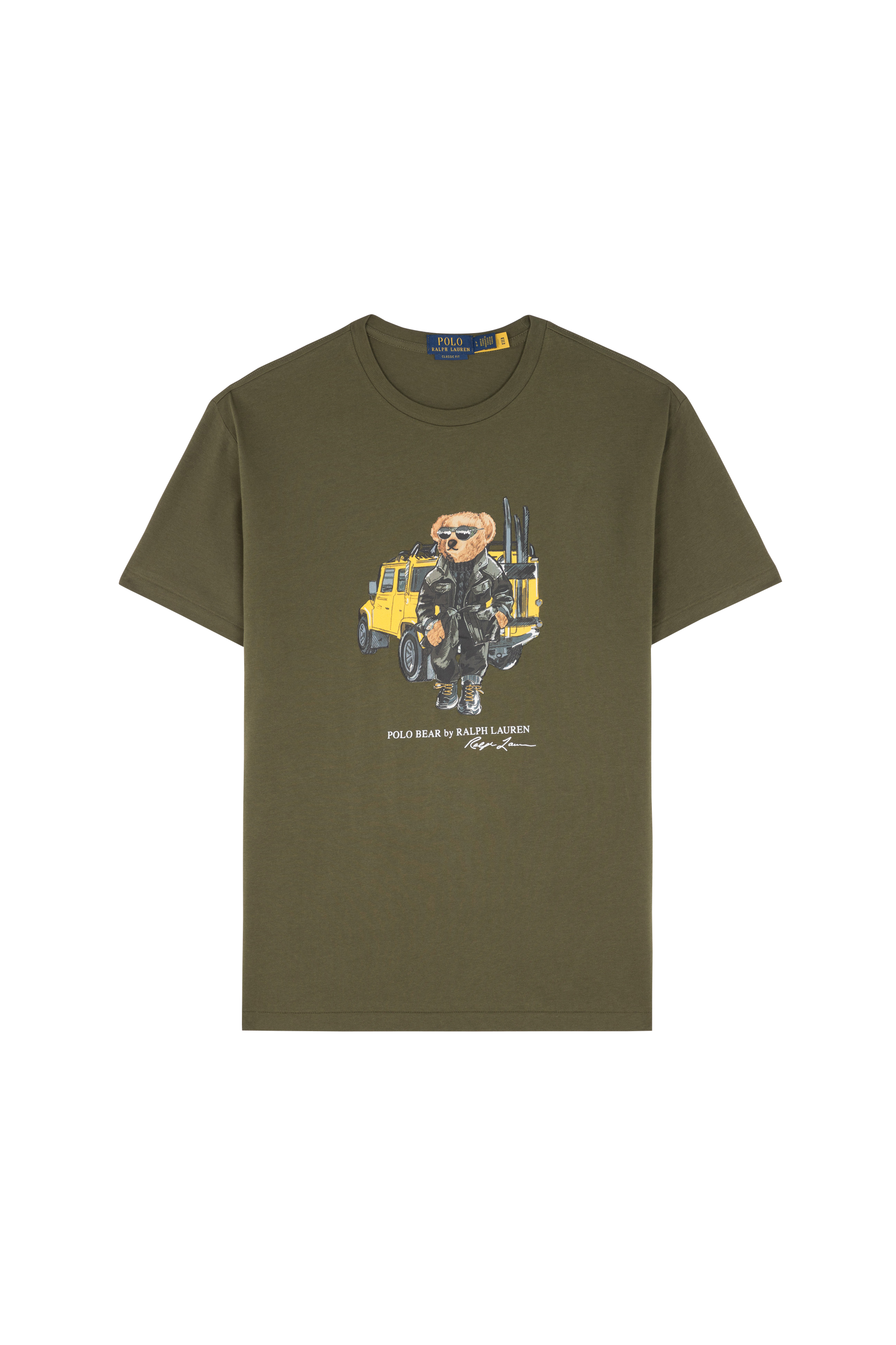 Regular-fit round-neck cotton T-shirt Khaki
