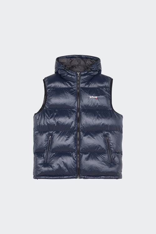 SCHOTT Lightweight quilted padded jacket with high neck Blue