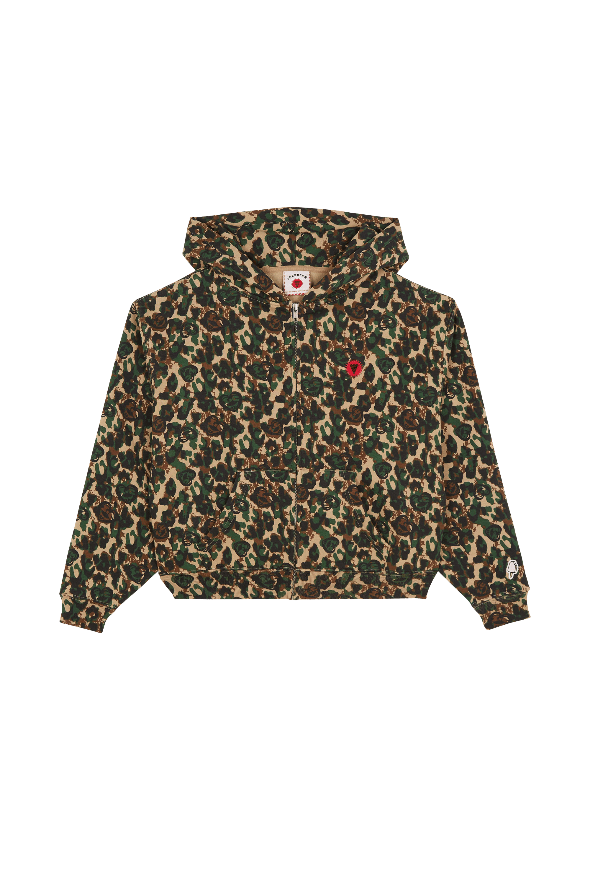 Hoodie zippé ICE CREAM Kaki