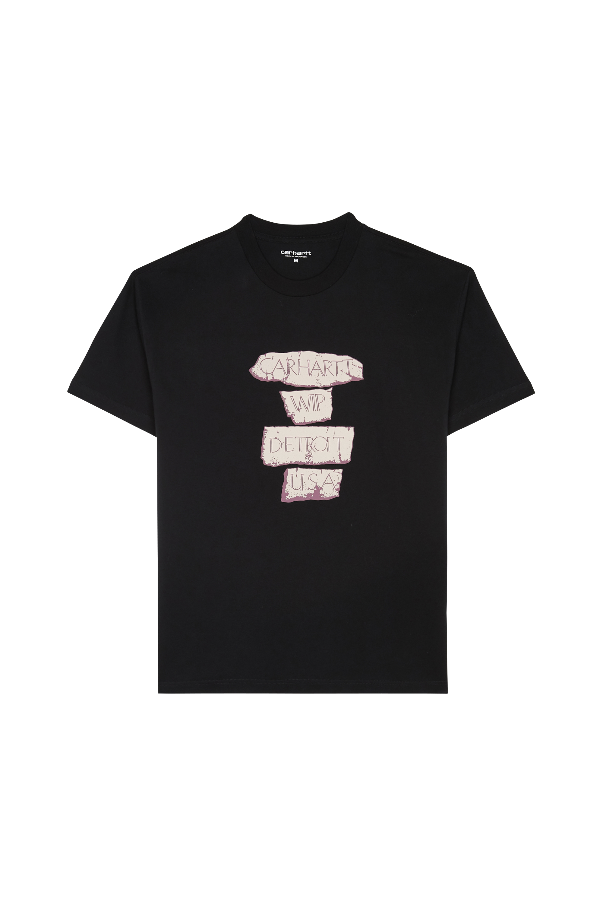 Regular-fit round-neck cotton T-shirt Black