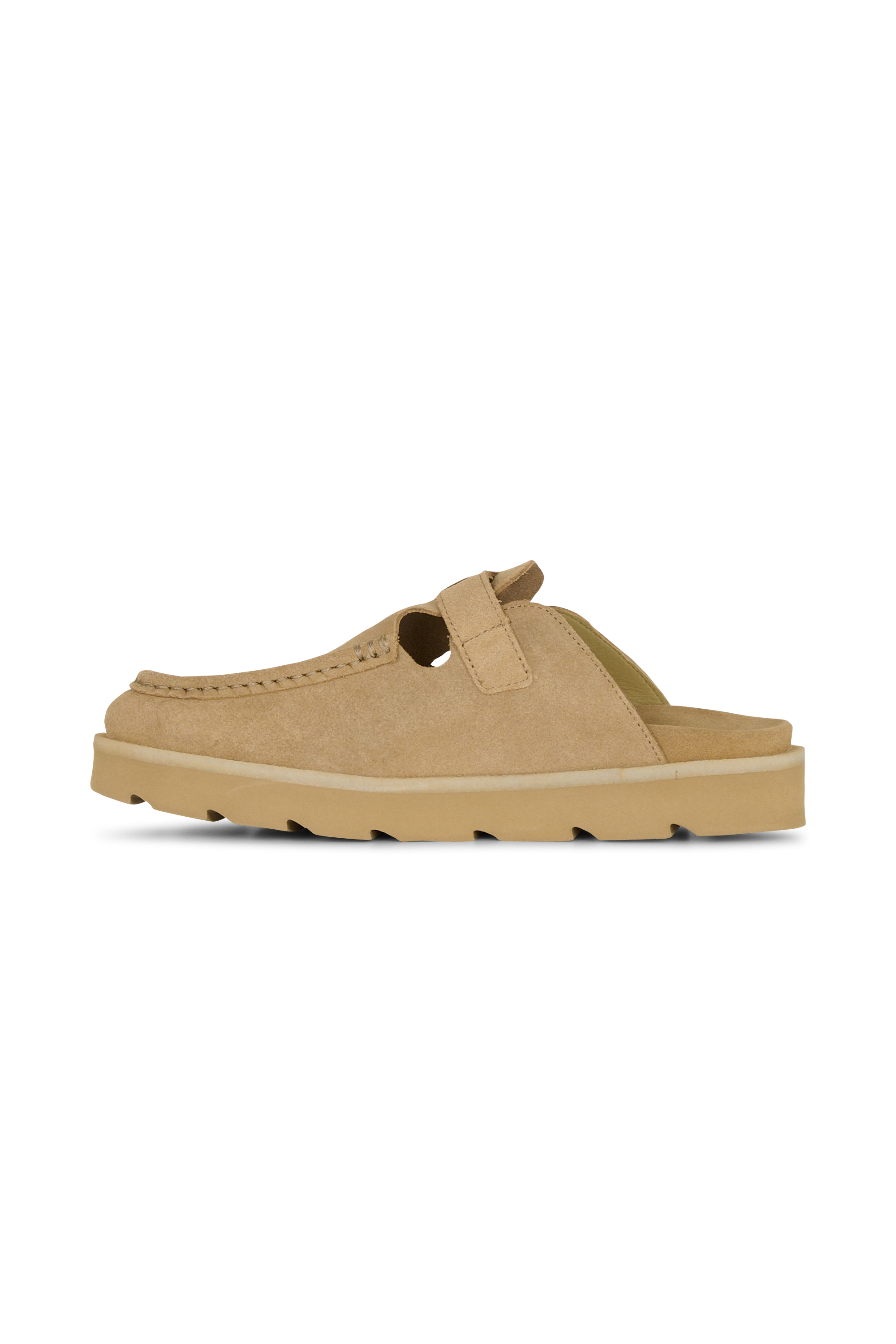 Flat furry sheepskin sandals Beige