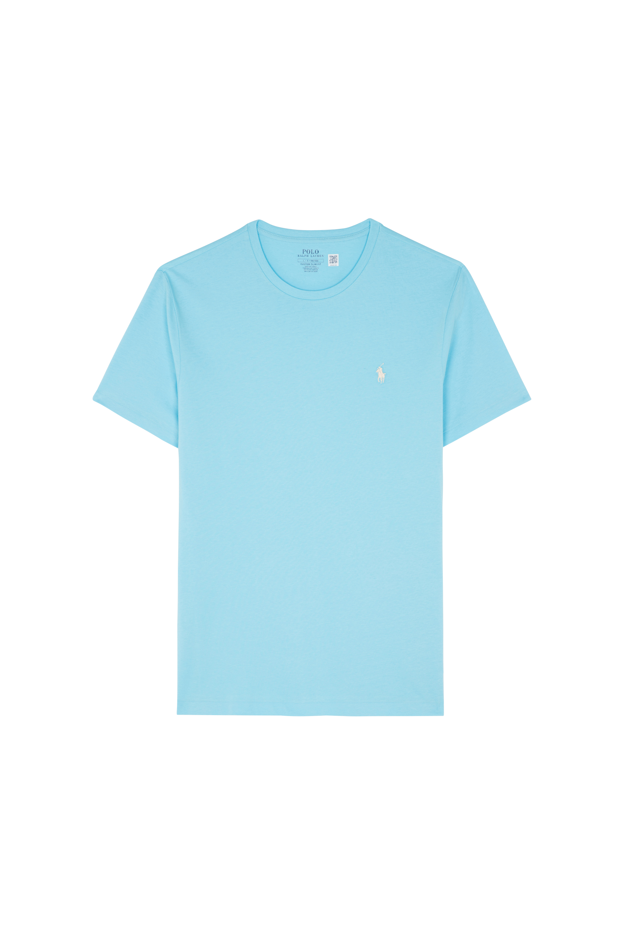 Regular-fit round-neck cotton T-shirt Blue