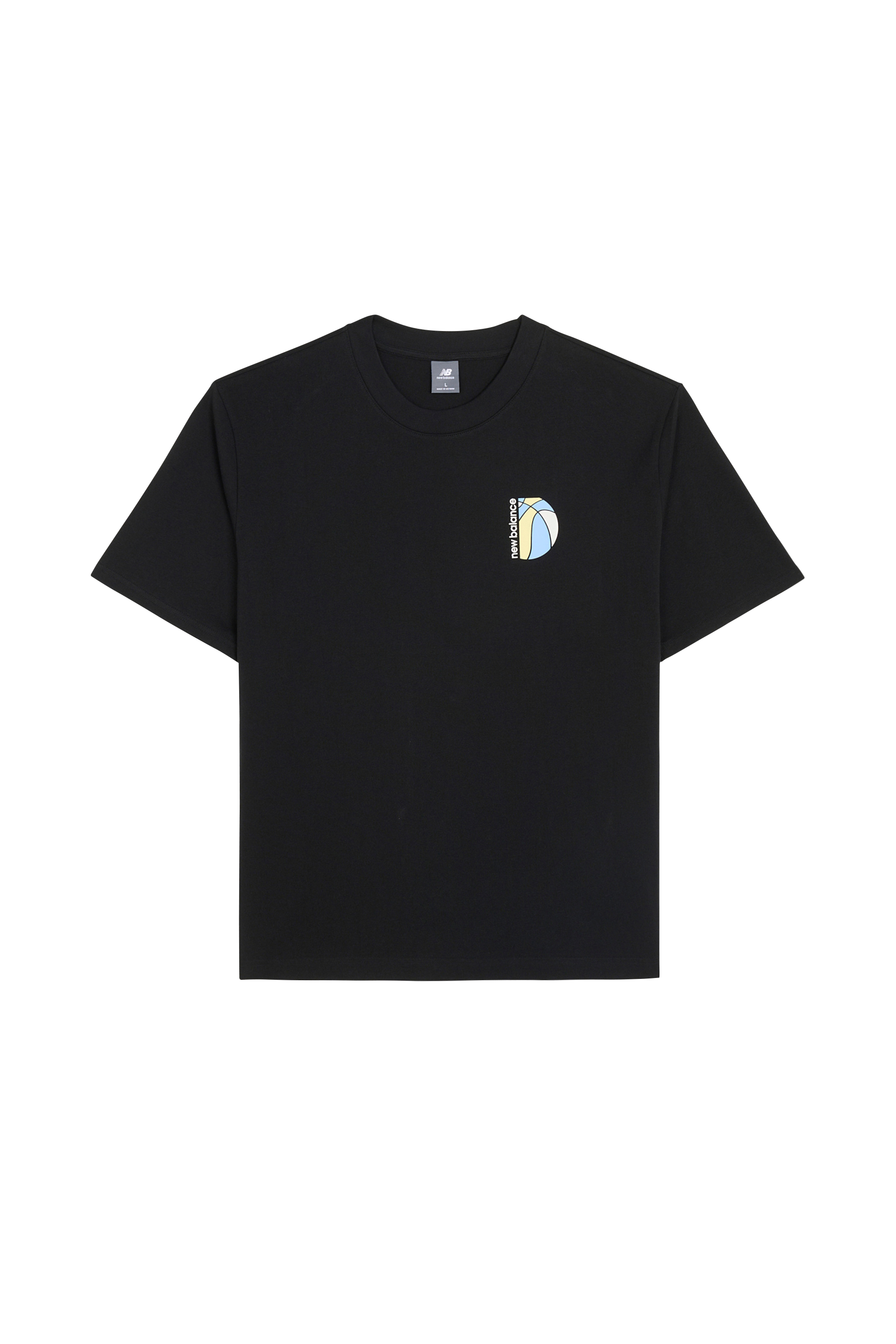 Regular-fit round-neck cotton T-shirt Black
