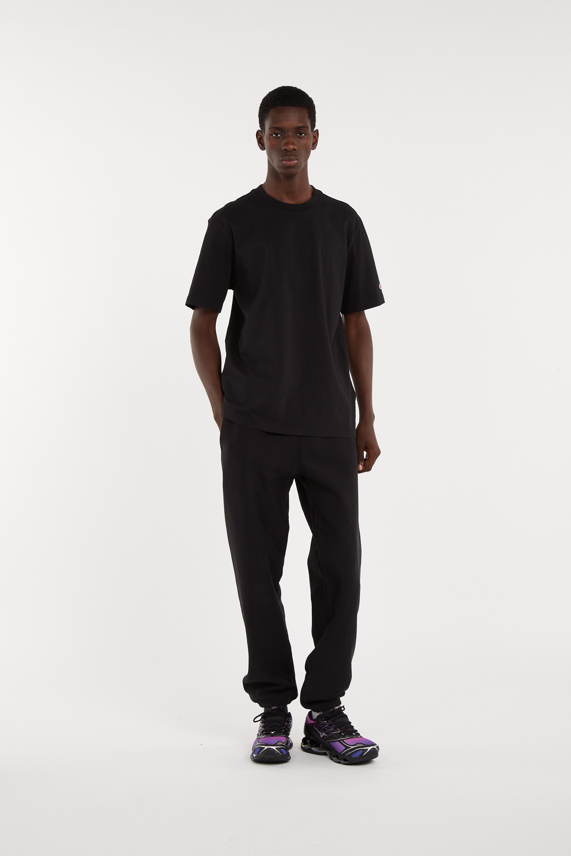 Regular-fit round-neck cotton T-shirt CHAMPION Black