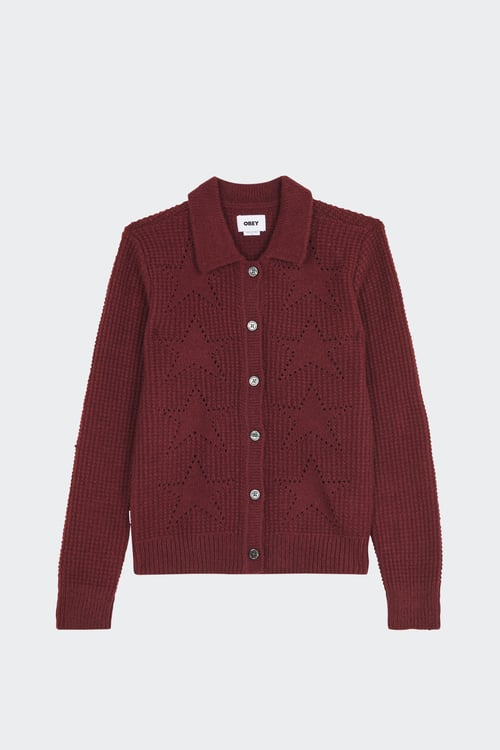 OBEY Cardigan Rouge