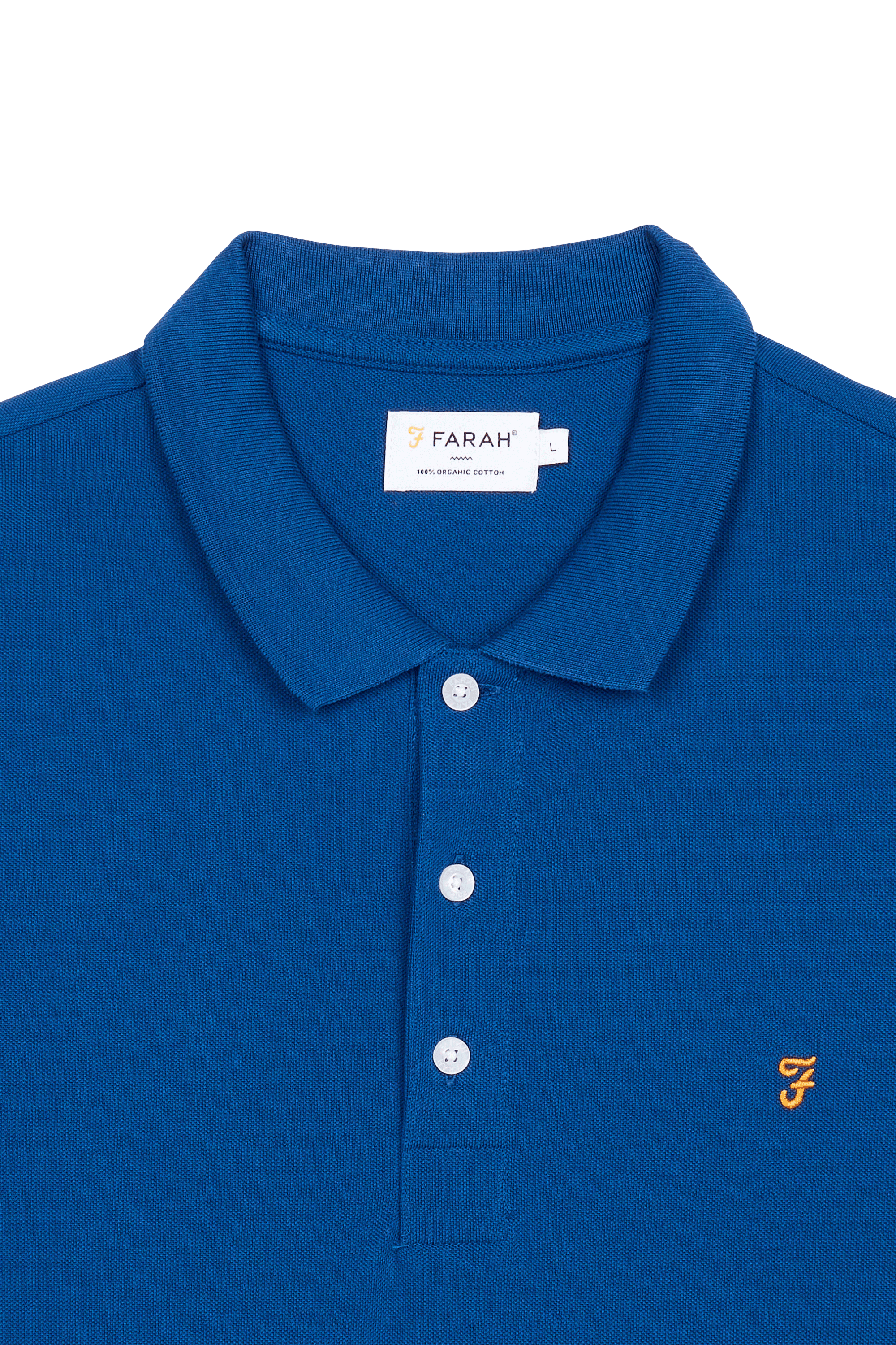 Short-sleeved organic cotton polo FARAH Blue